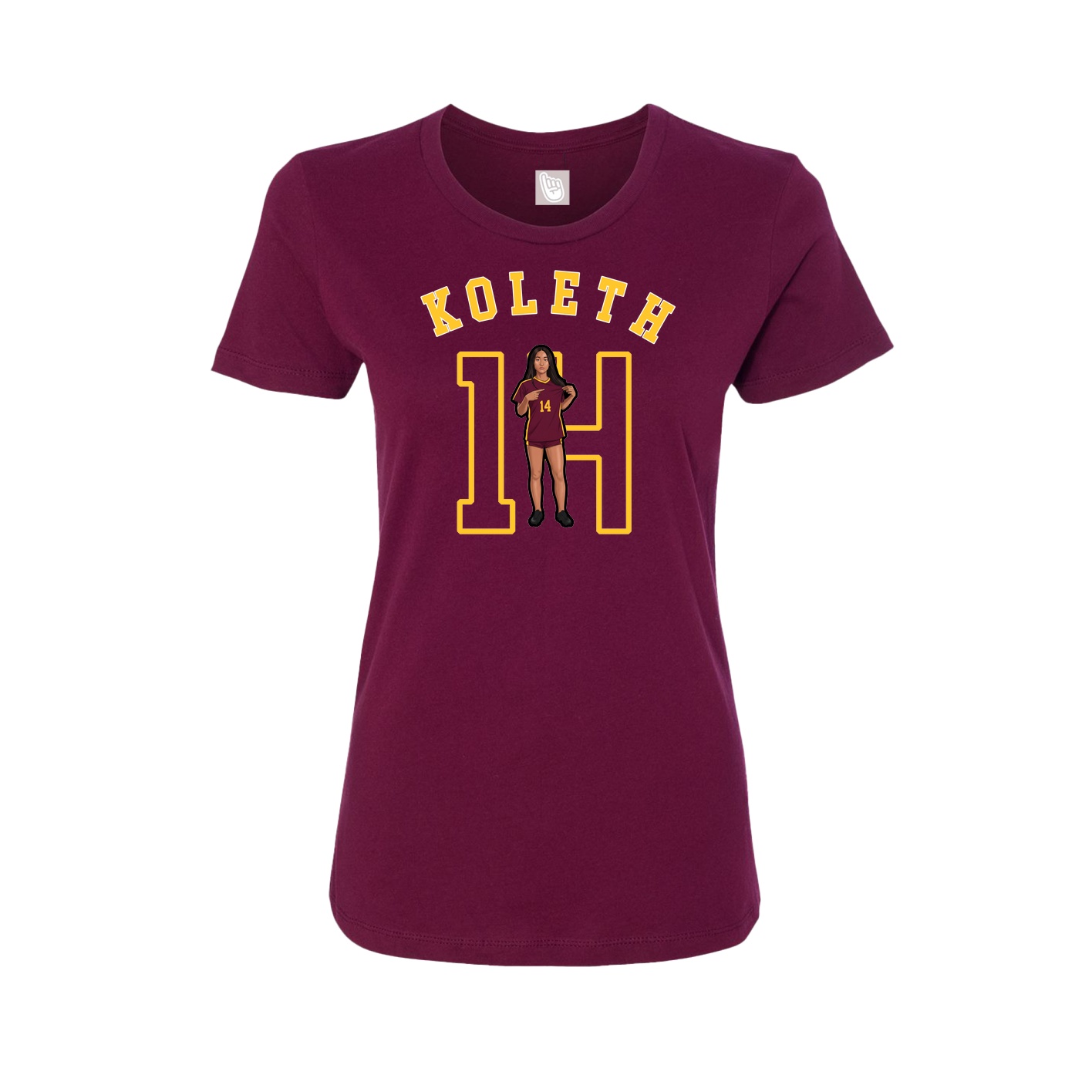 Fitted Women's Tee — Shirsey Arch in Maroon