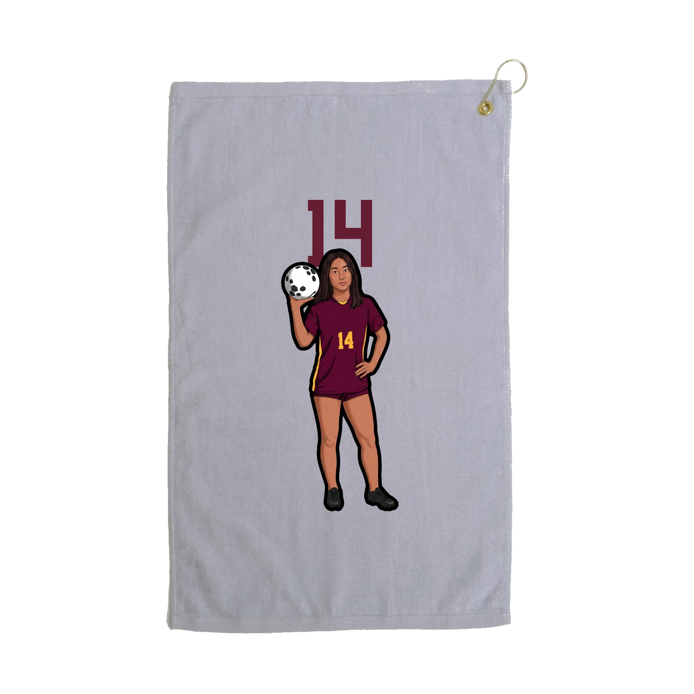 Golf Towel — Number Top in Grey