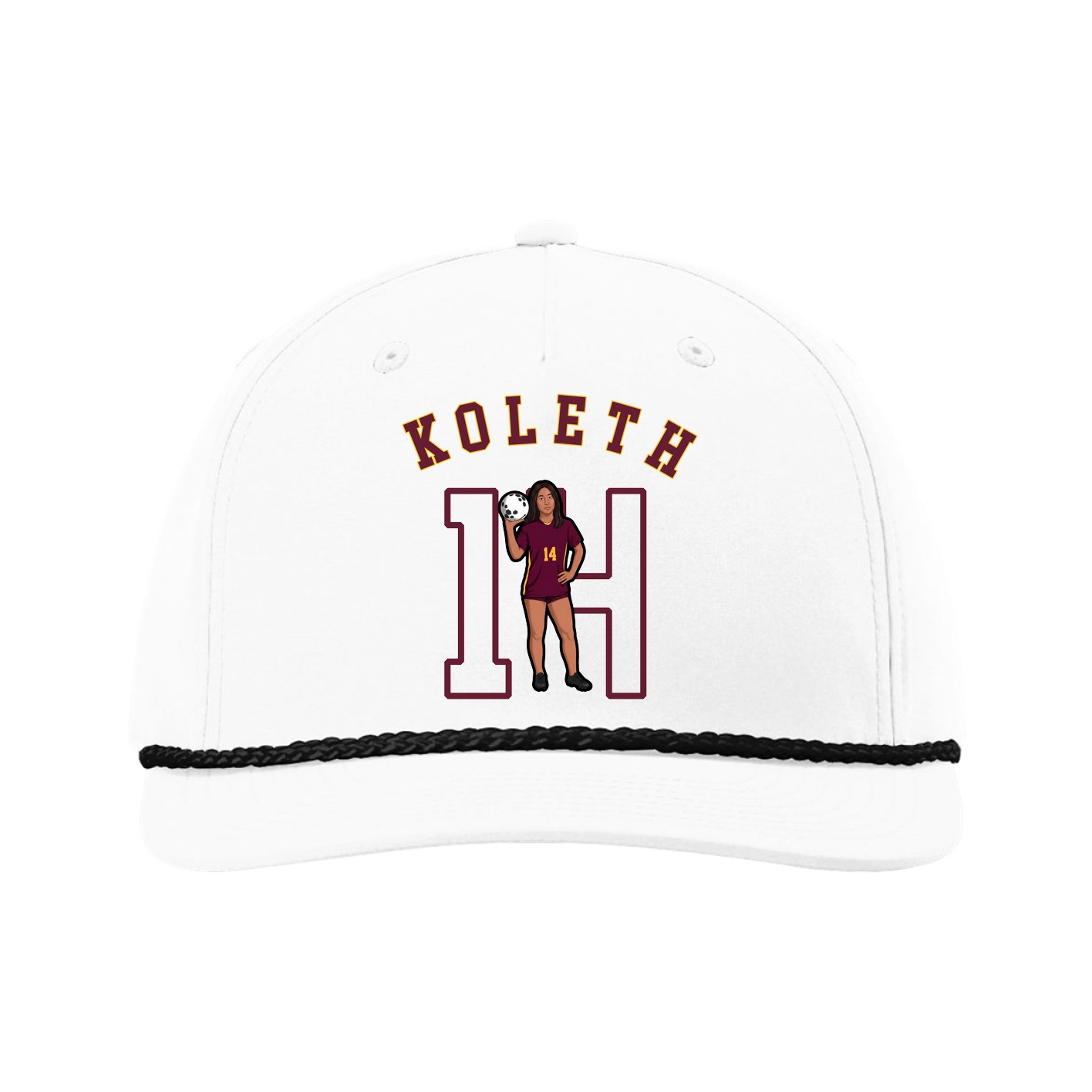 Five-Panel Classic Rope Cap — Shirsey Arch in White