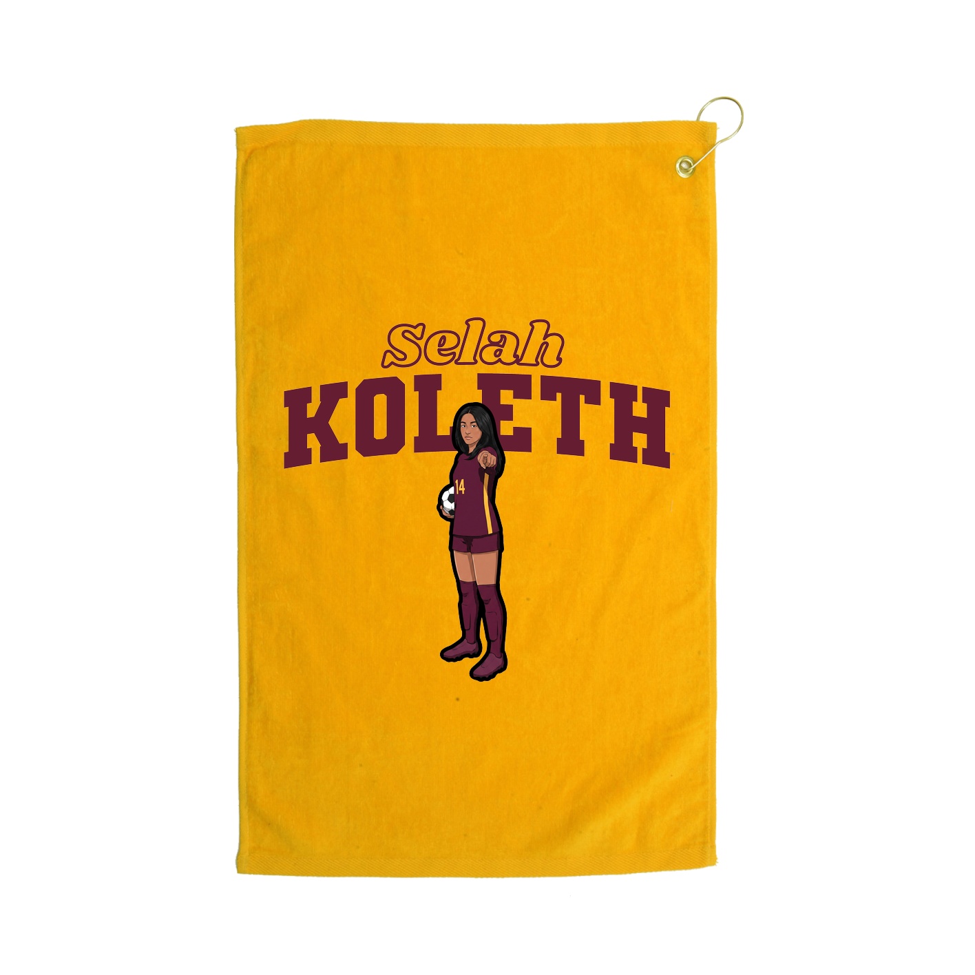 Golf Towel — Name Arch in Gold