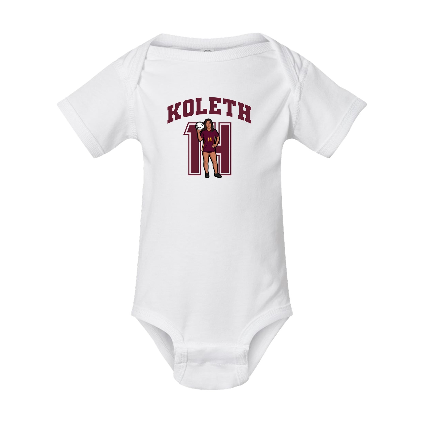 Baby Onesie — Number in White