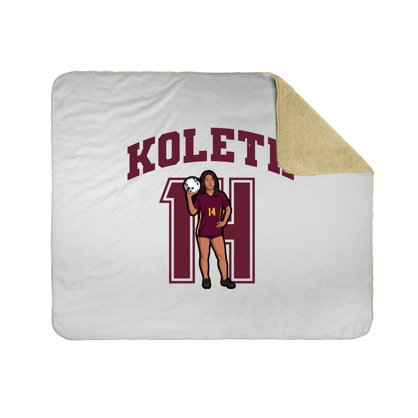 Throw Blanket — Number in White