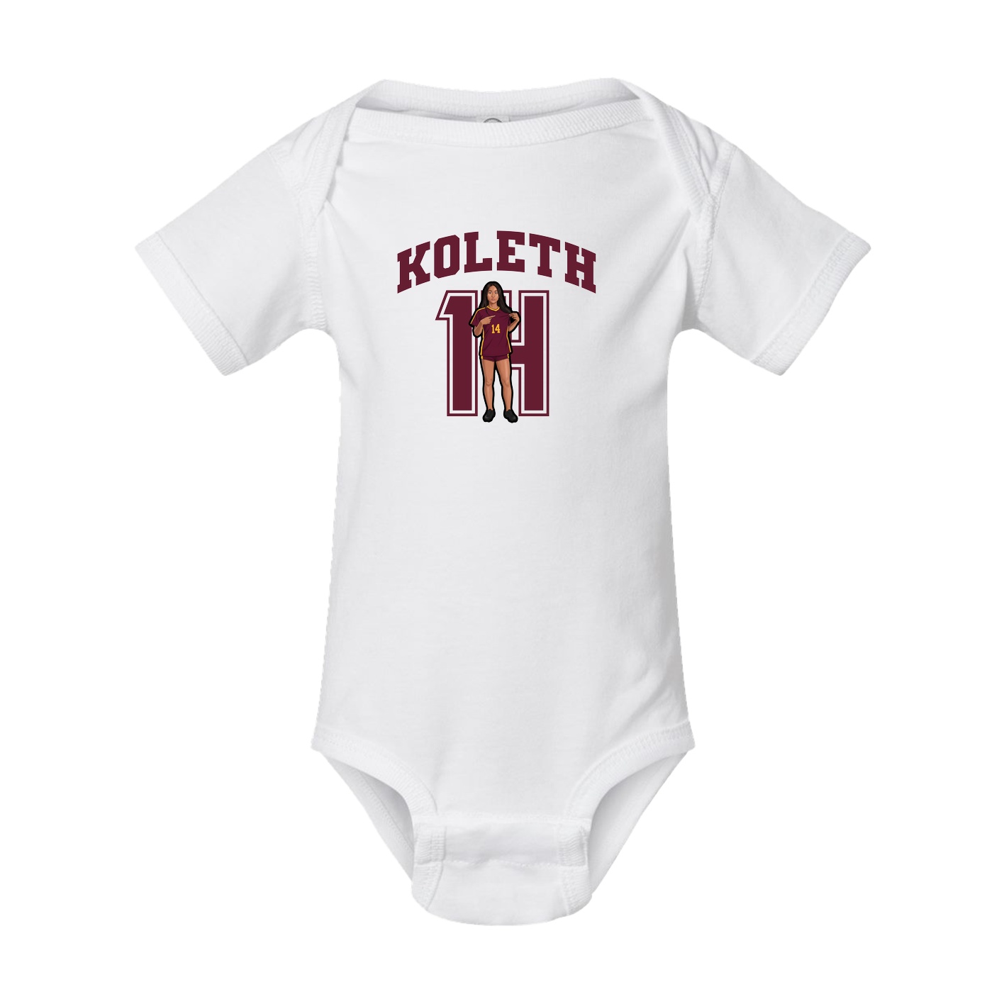 Baby Onesie — Number in White
