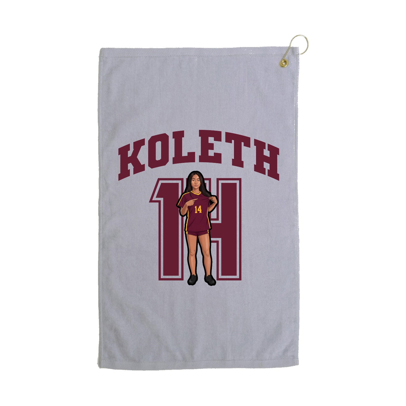 Golf Towel — Number in Grey