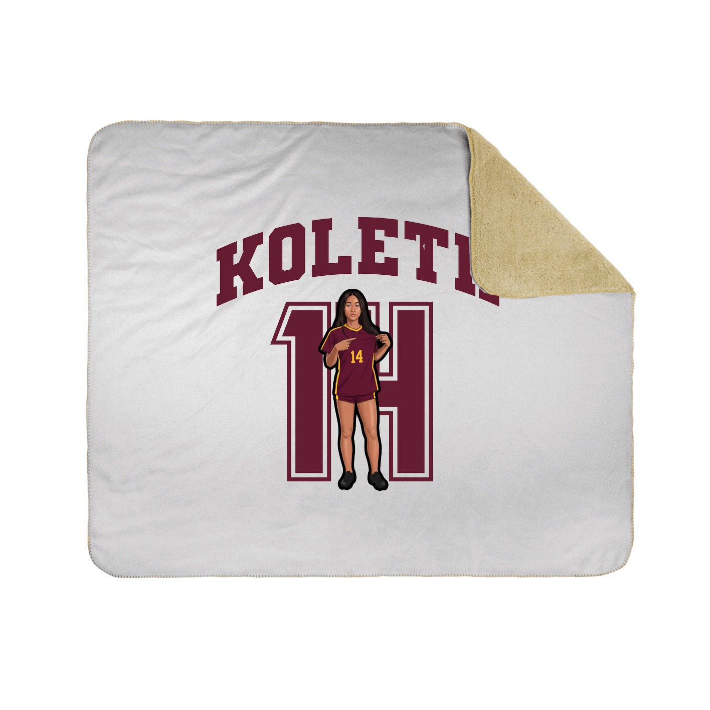 Throw Blanket — Number in White