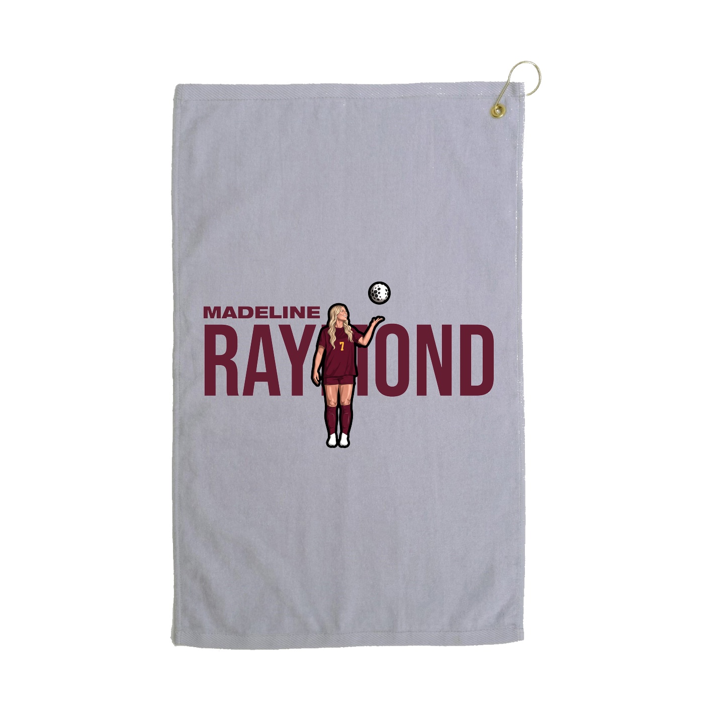 Golf Towel — Player Name in Grey