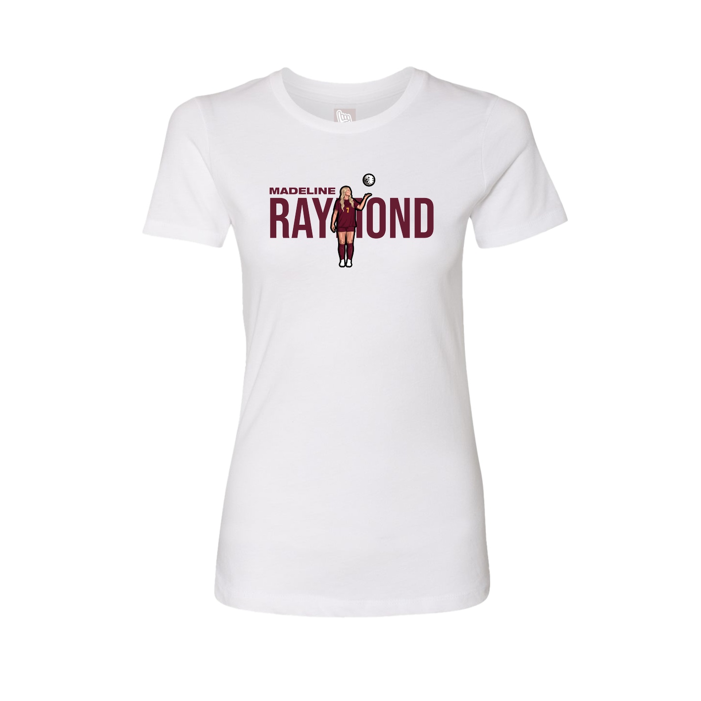 Fitted Women's Tee — Player Name in White