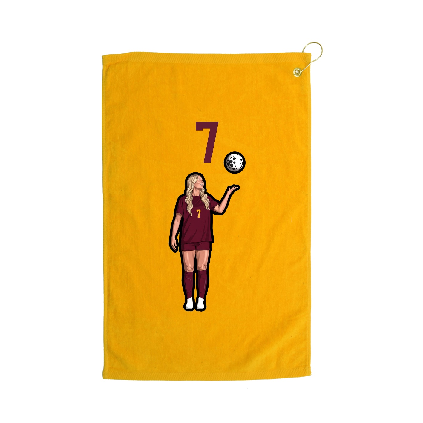 Golf Towel — Number Top in Gold