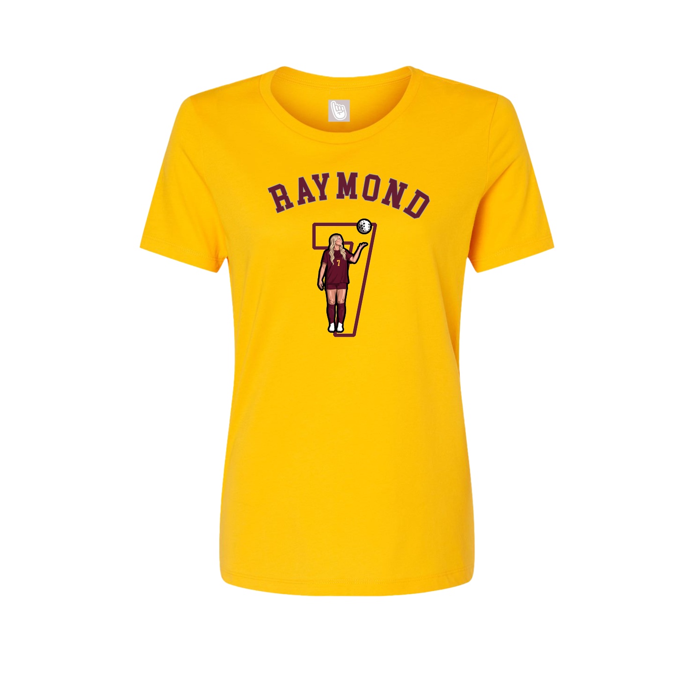 Fitted Women's Tee — Shirsey Arch in Gold