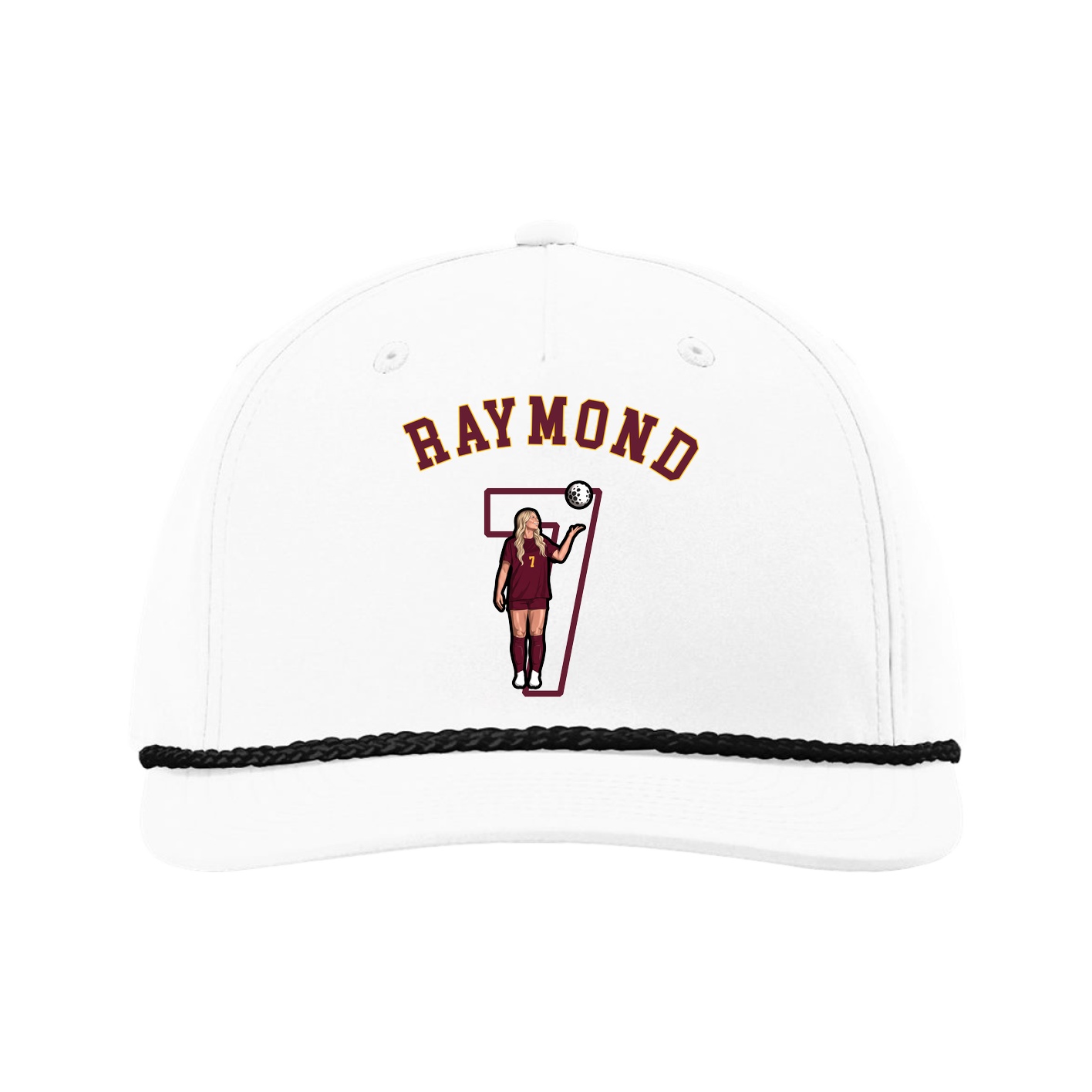 Five-Panel Classic Rope Cap — Shirsey Arch in White