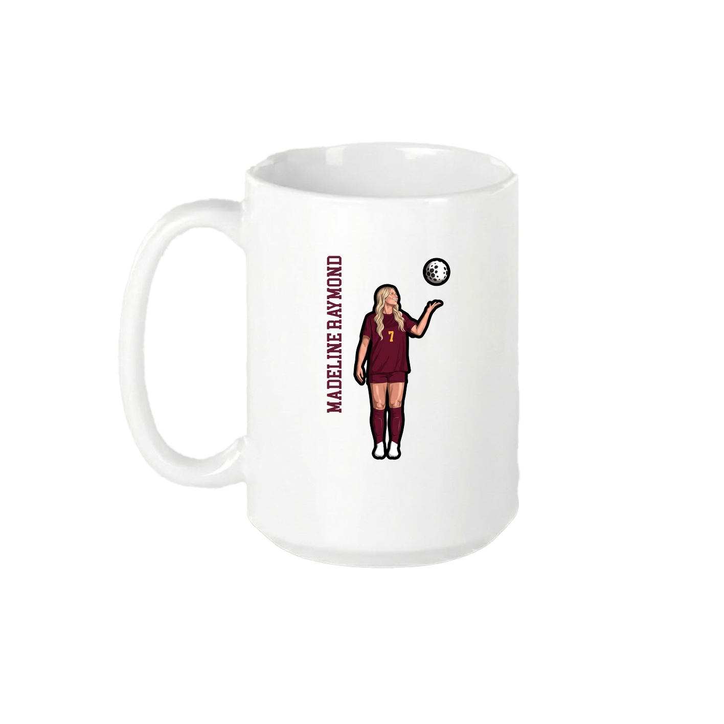 15oz Coffee Mug — Name Vertical in White