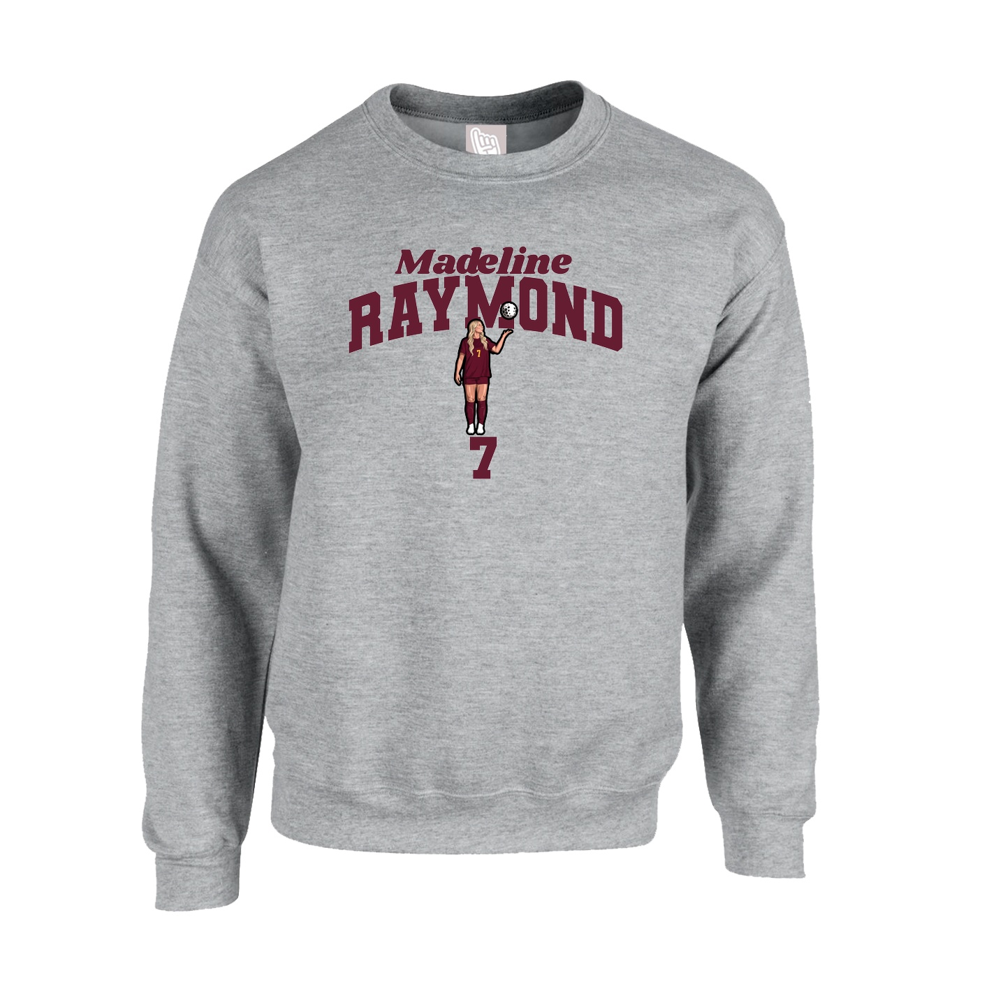 Fleece Crew — Signature Arch in Grey