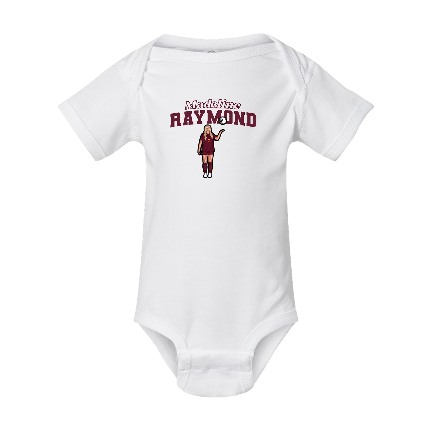 Baby Onesie — Name Arch in White
