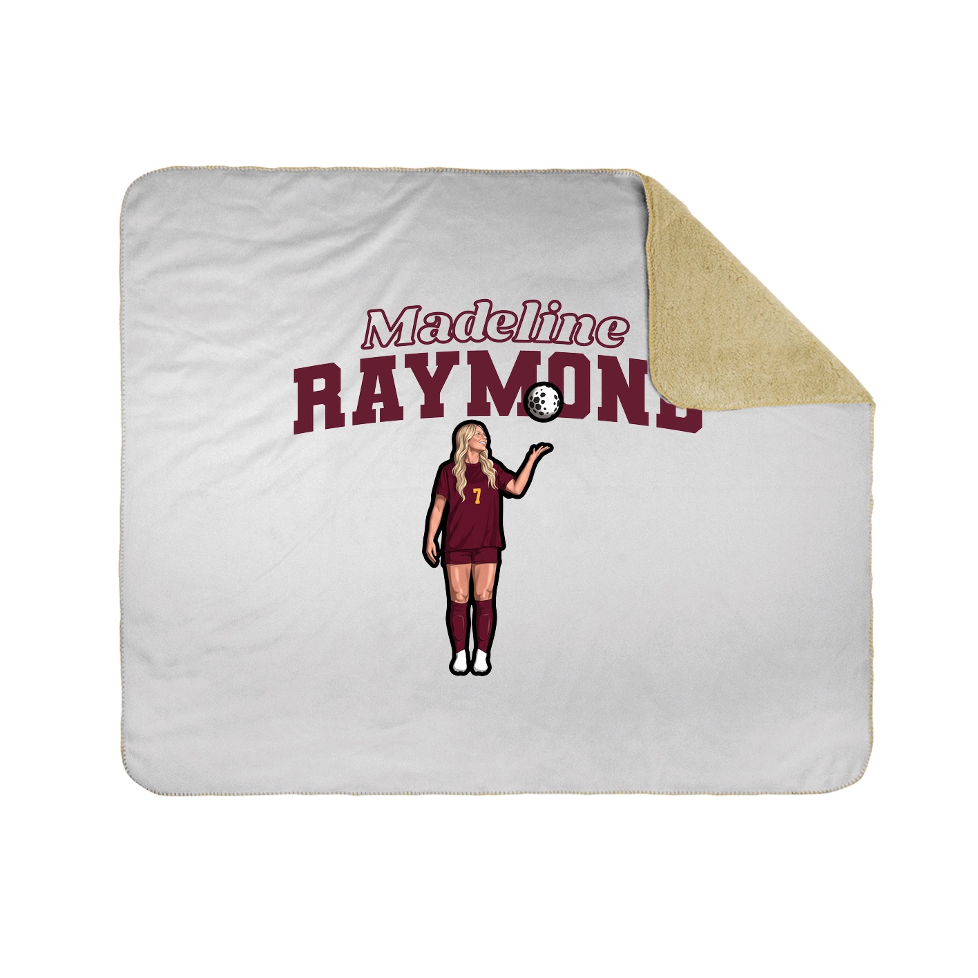 Throw Blanket — Name Arch in White