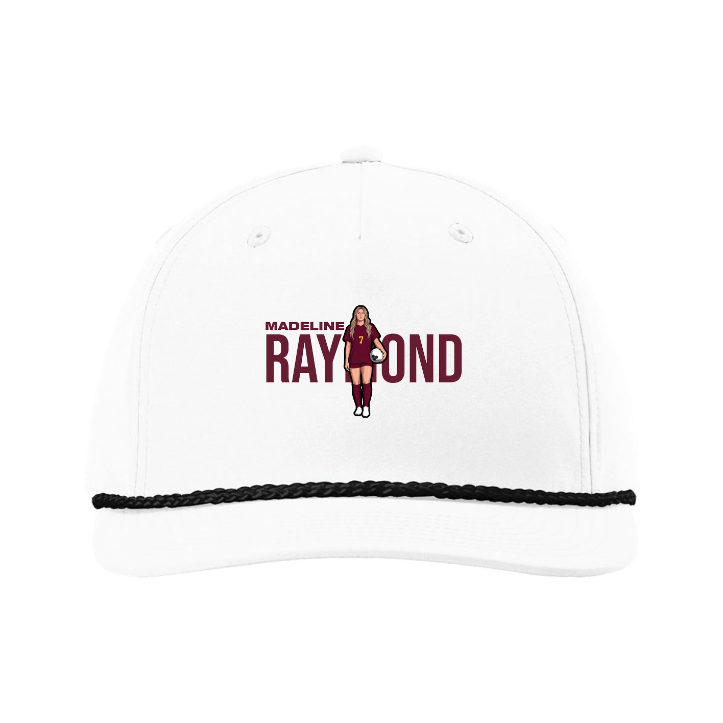 Five-Panel Classic Rope Cap — Player Name in White