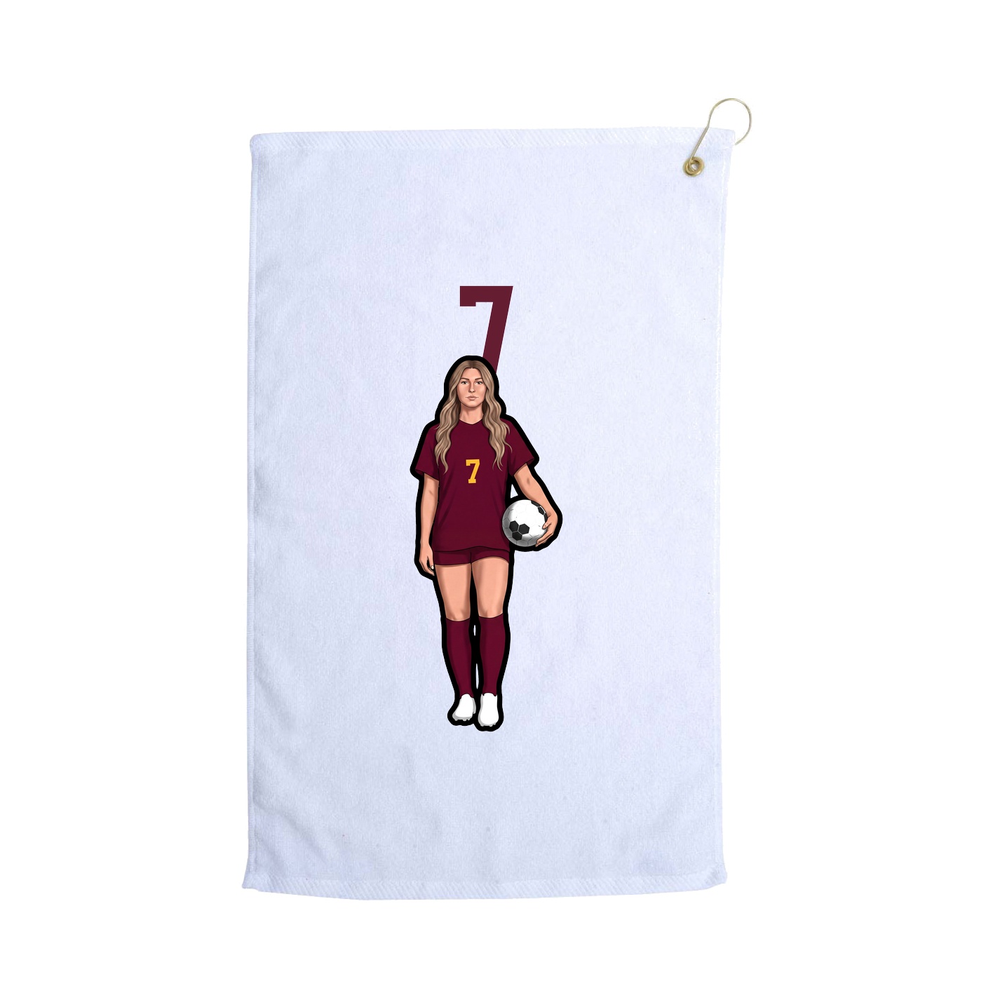 Golf Towel — Number Top in White