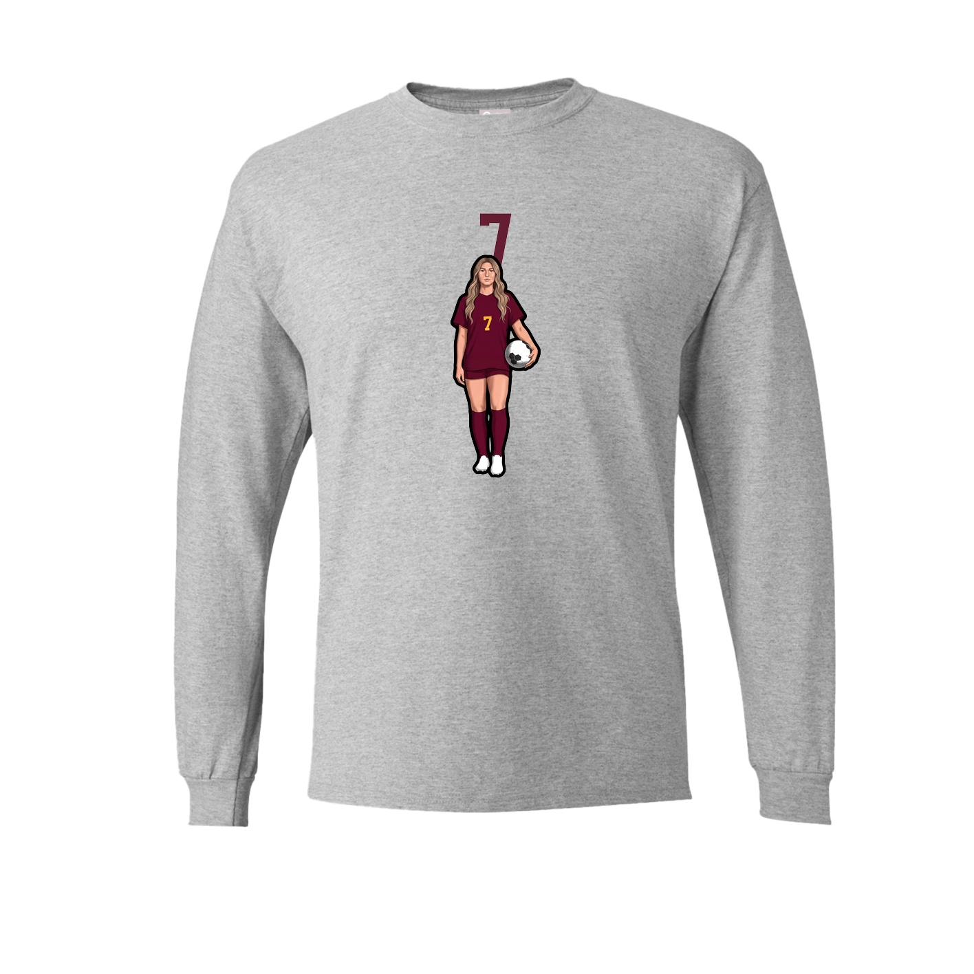 Long Sleeve Tee — Number Top in Grey