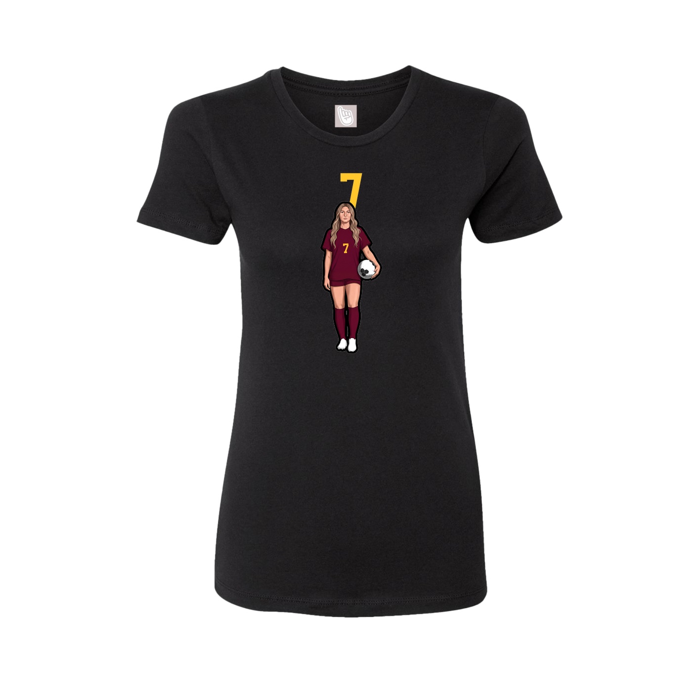 Fitted Women's Tee — Number Top in Black
