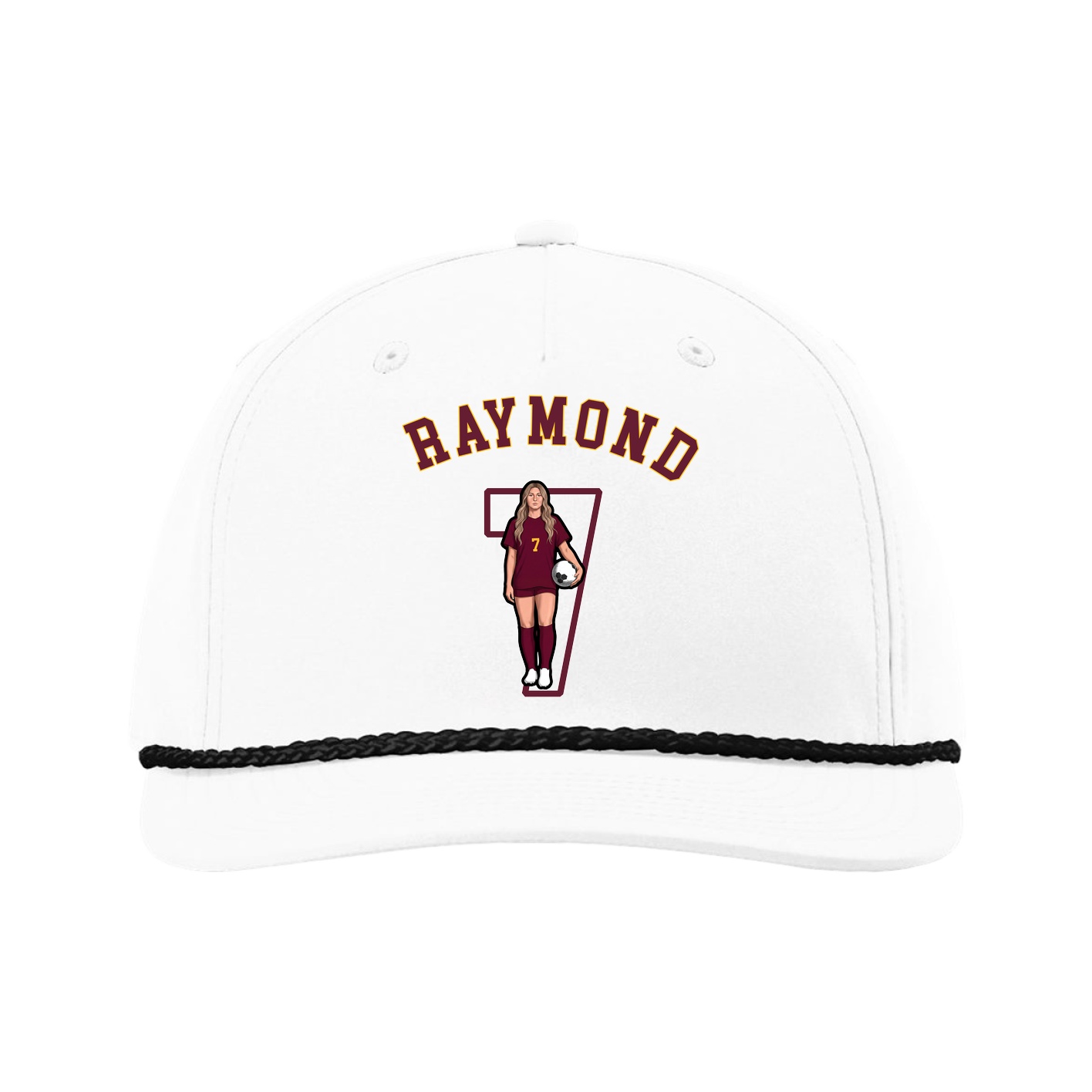 Five-Panel Classic Rope Cap — Shirsey Arch in White
