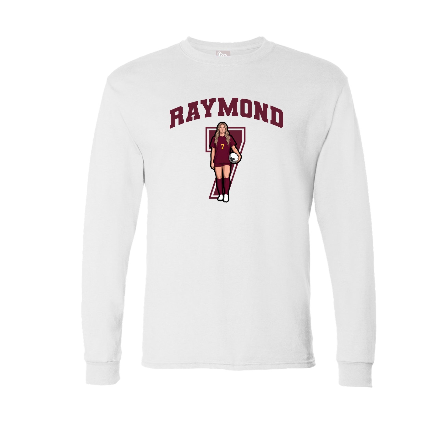Long Sleeve Tee — Number in White