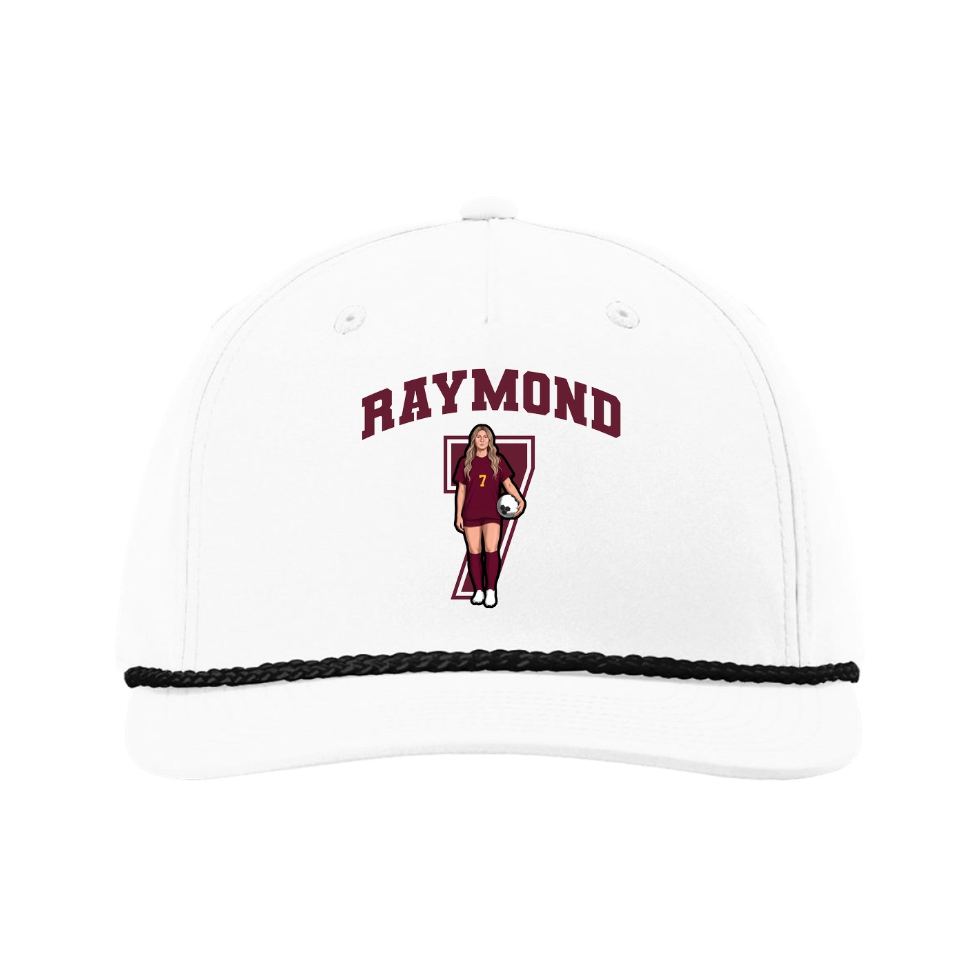 Five-Panel Classic Rope Cap — Number in White