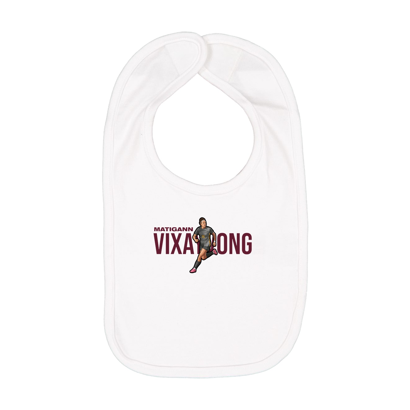 Infant Bib — Player Name in White