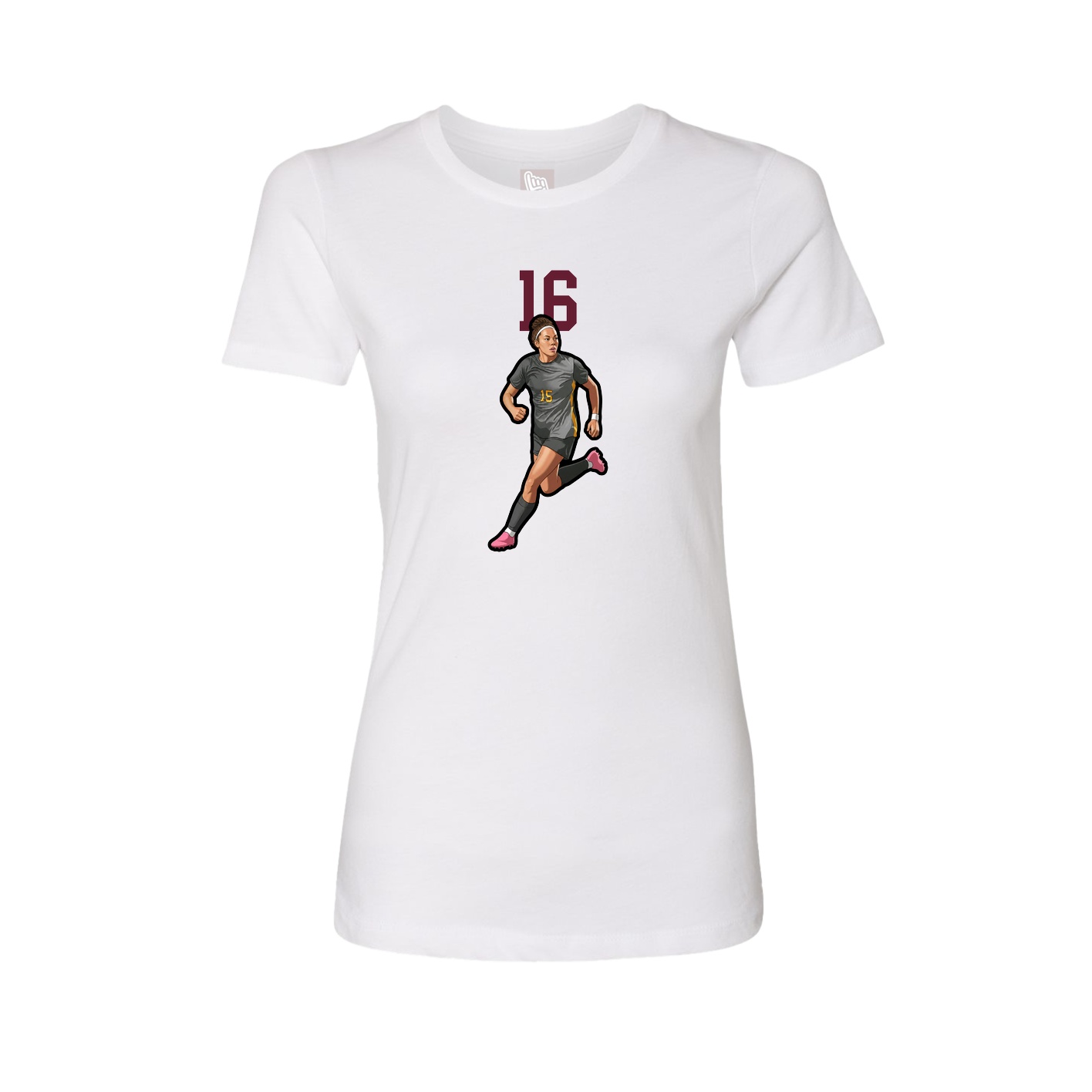 Fitted Women's Tee — Number Top in White
