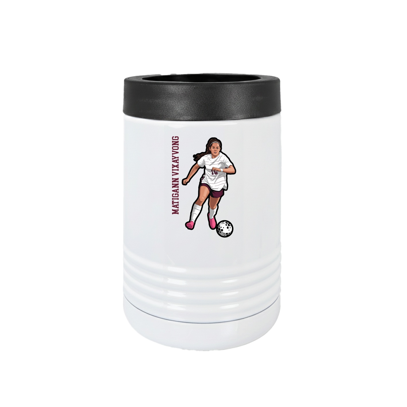 Beverage Holder — Name Vertical in White