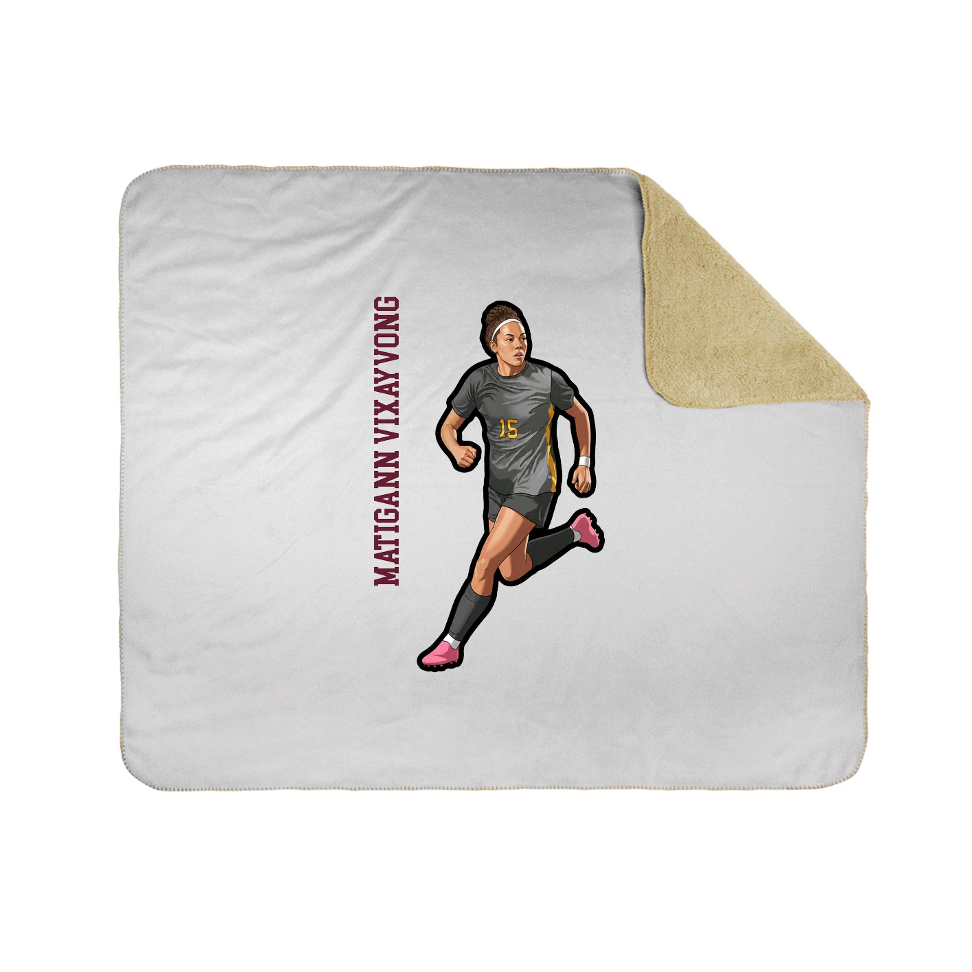 Throw Blanket — Name Vertical in White
