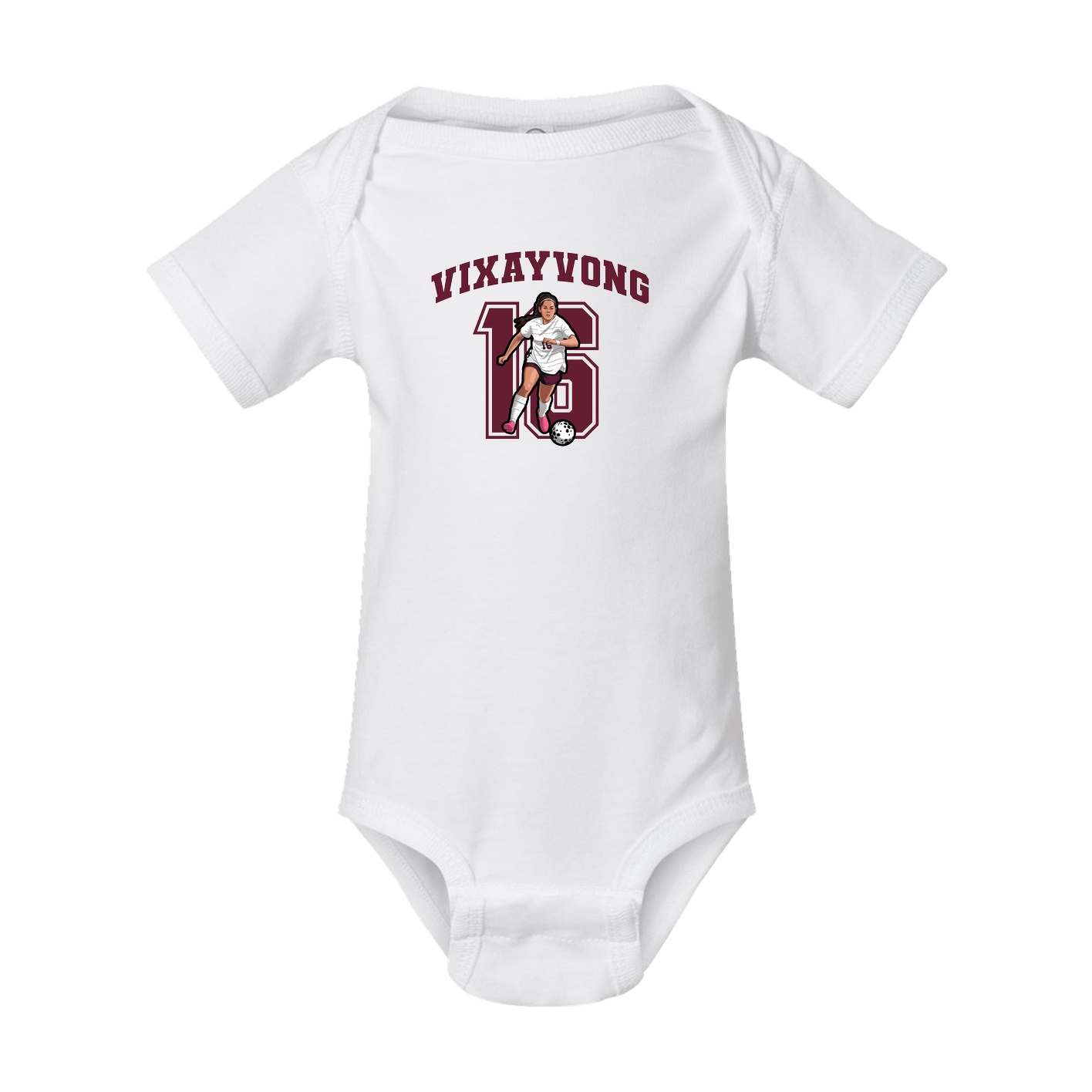 Baby Onesie — Number in White