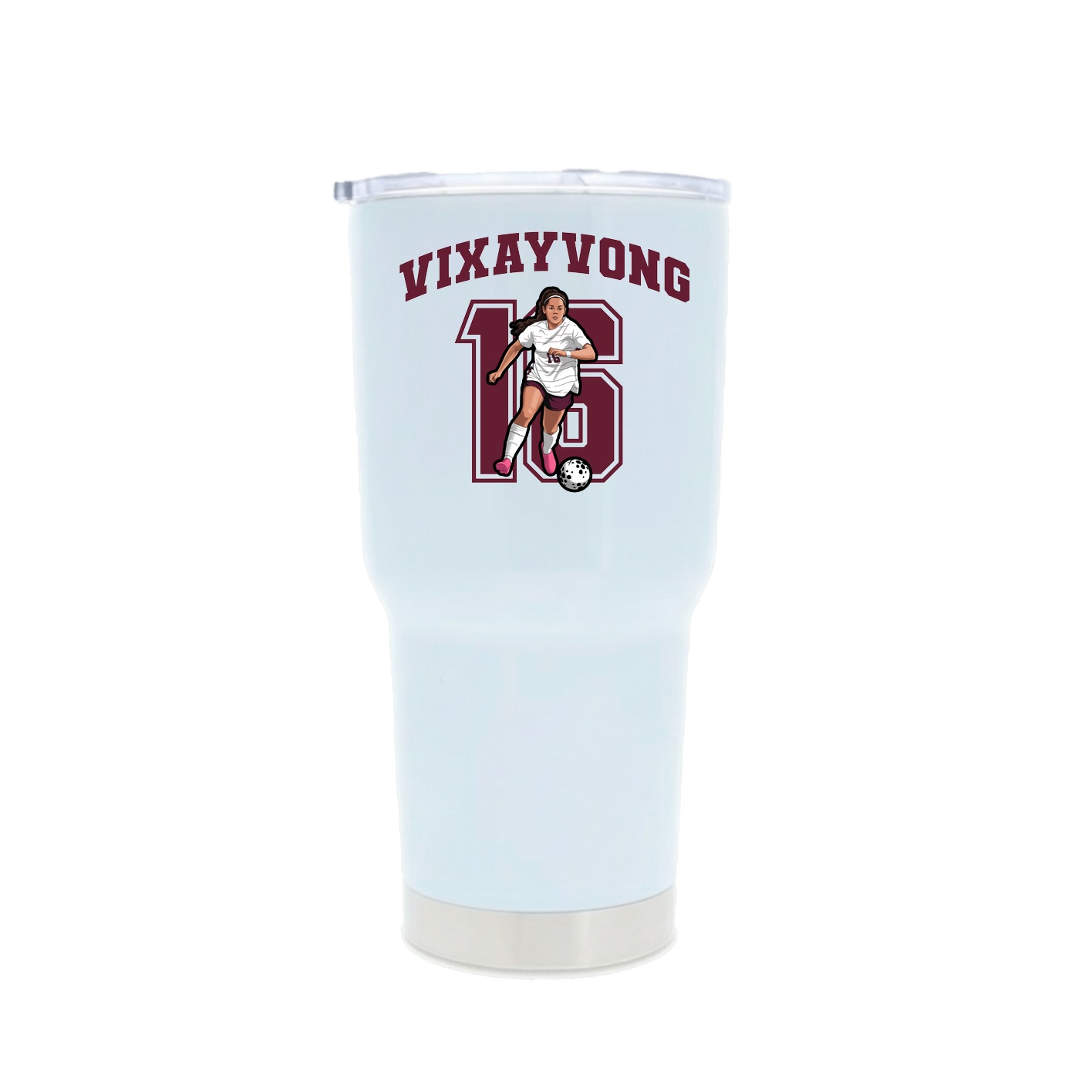 30oz Stainless Steel Tumbler — Number in White