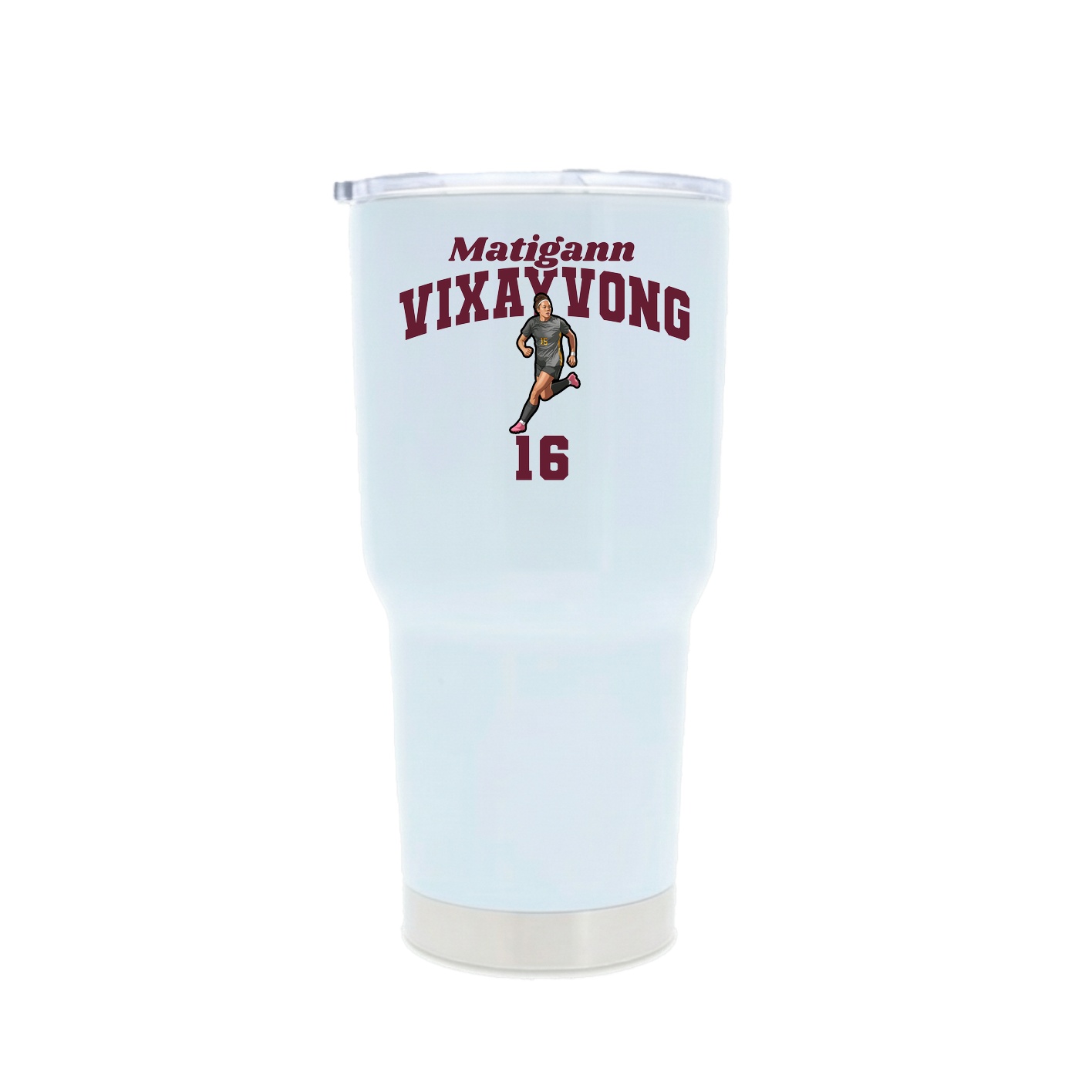 30oz Stainless Steel Tumbler — Signature Arch in White