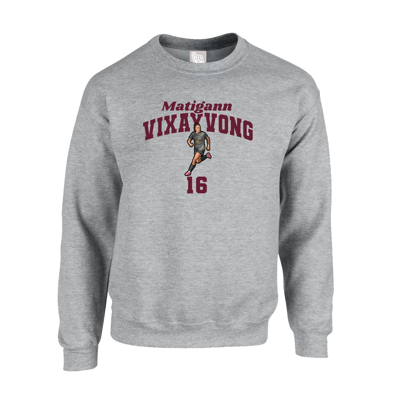Fleece Crew — Signature Arch in Grey