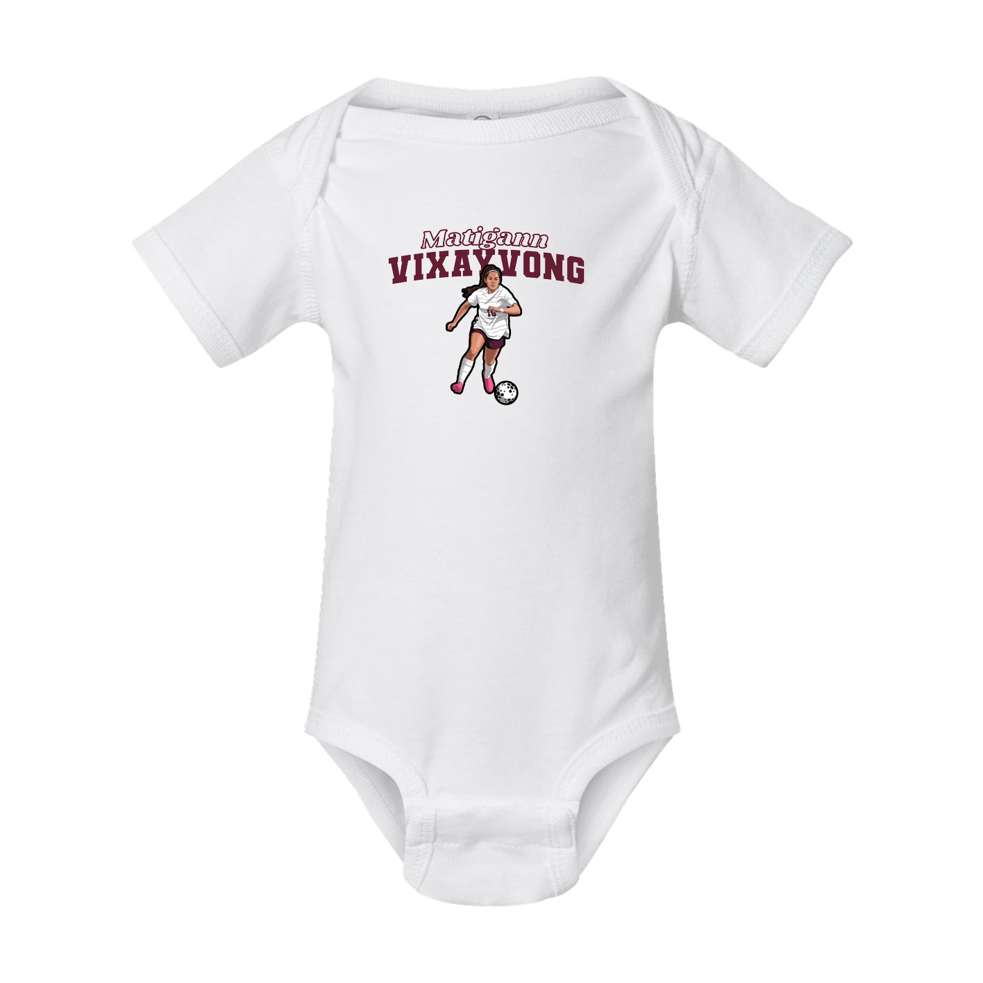 Baby Onesie — Name Arch in White