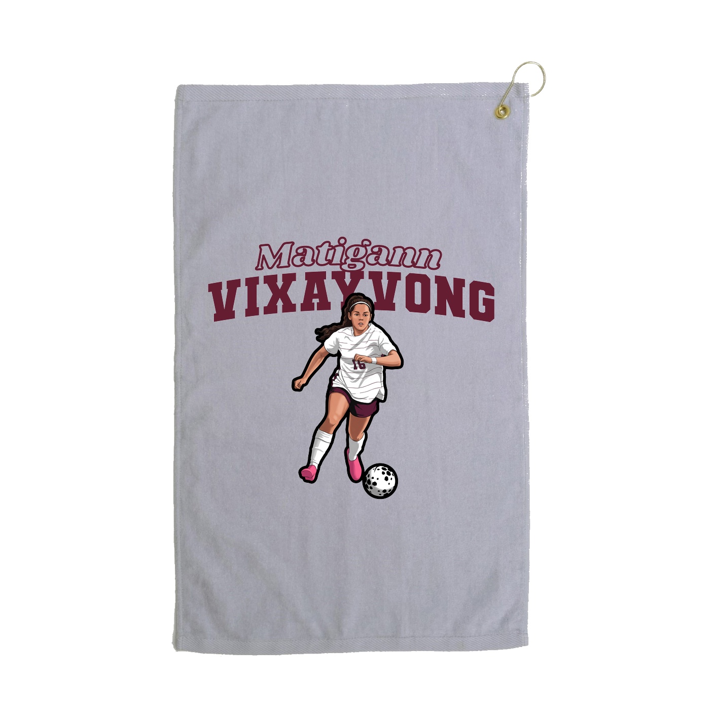 Golf Towel — Name Arch in Grey