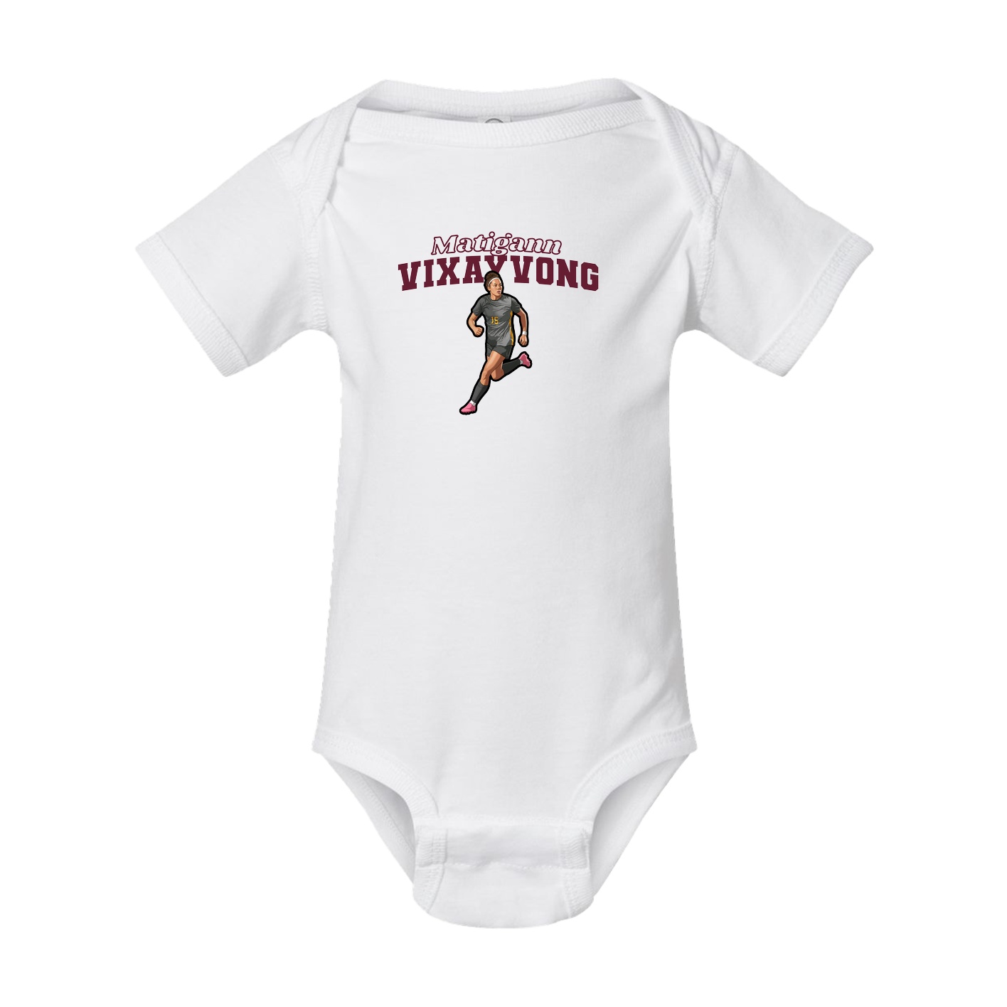 Baby Onesie — Name Arch in White