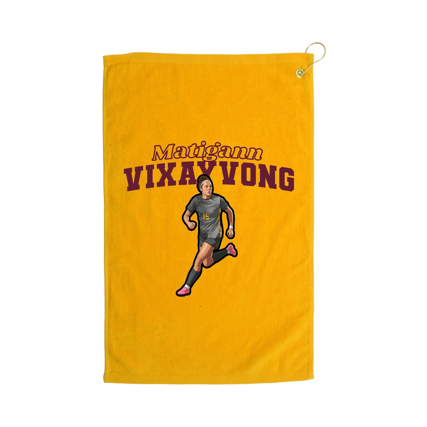 Golf Towel — Name Arch in Gold