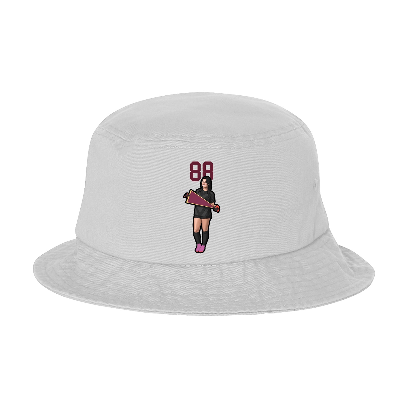 Bucket Cap — Number Top in White