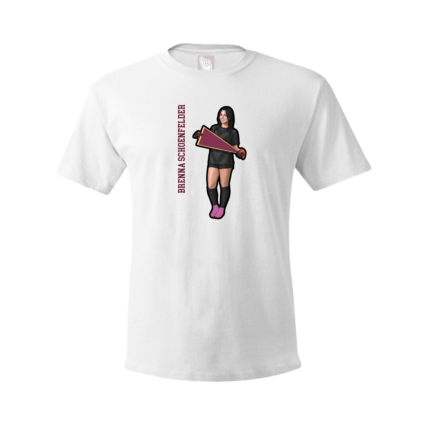 Youth Tee — Name Vertical in White