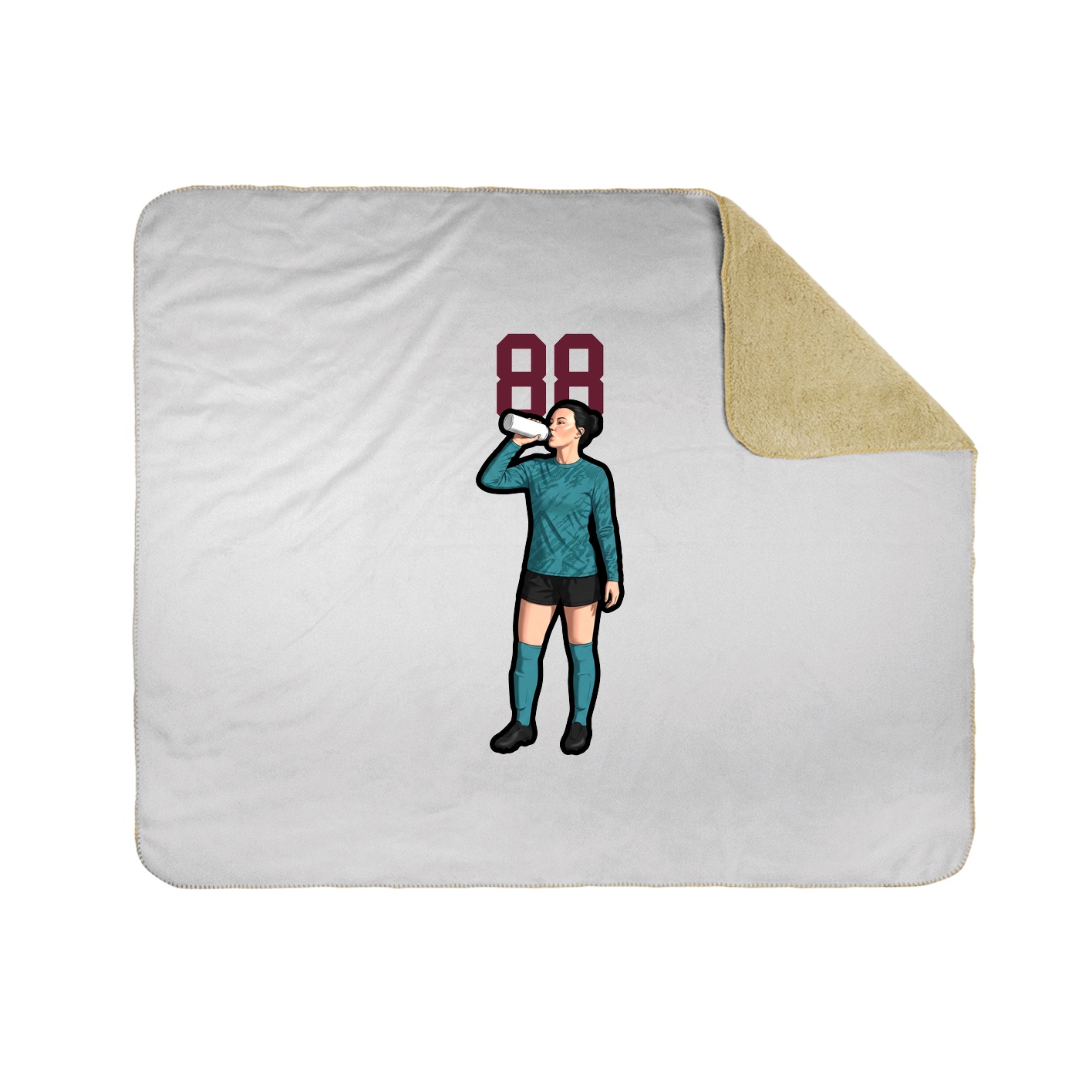 Throw Blanket — Number Top in White