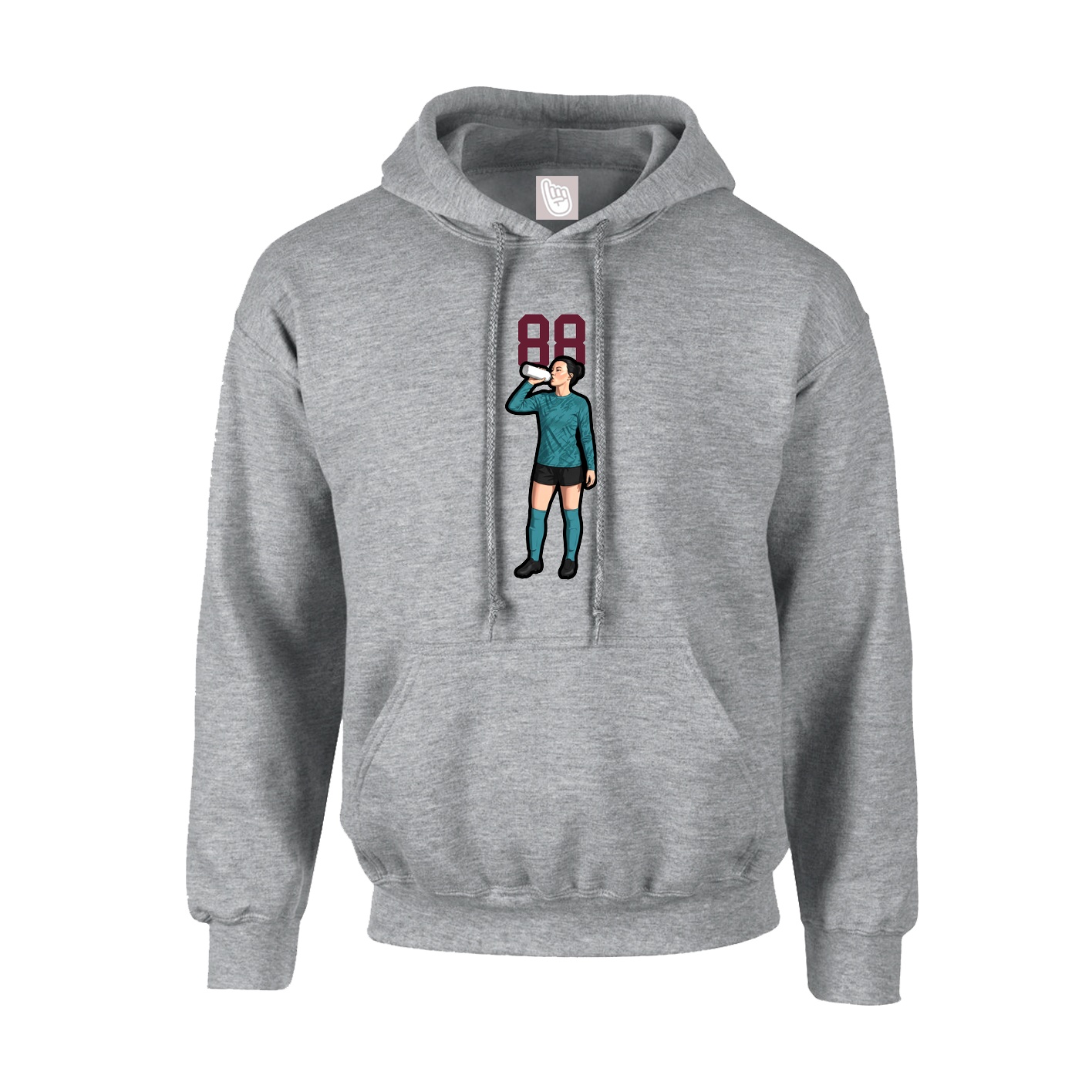 Hoodie — Number Top in Grey