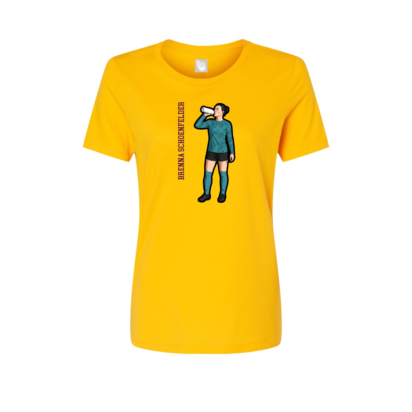 Womens Tee — Name Vertical in Gold