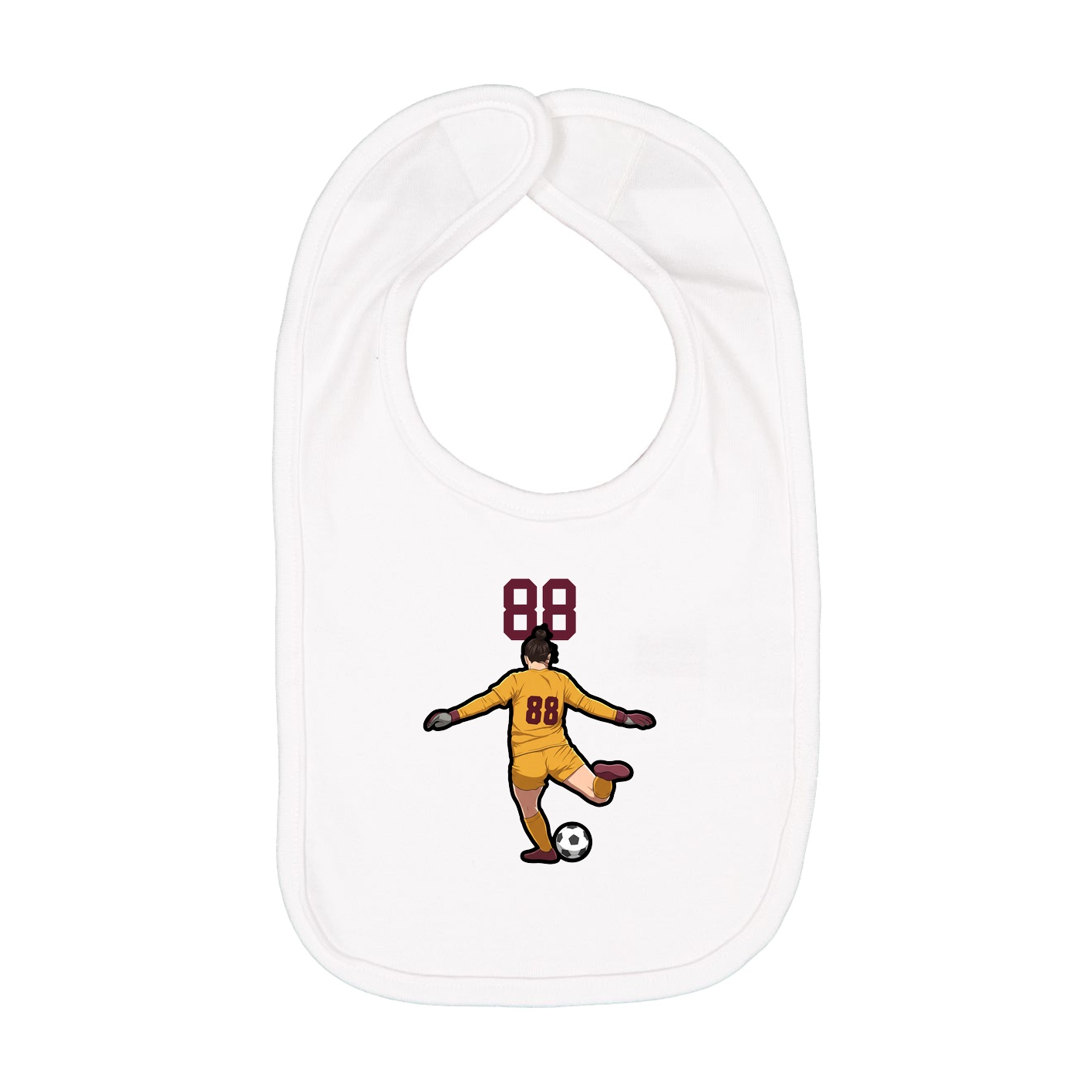 Infant Bib — Number Top in White