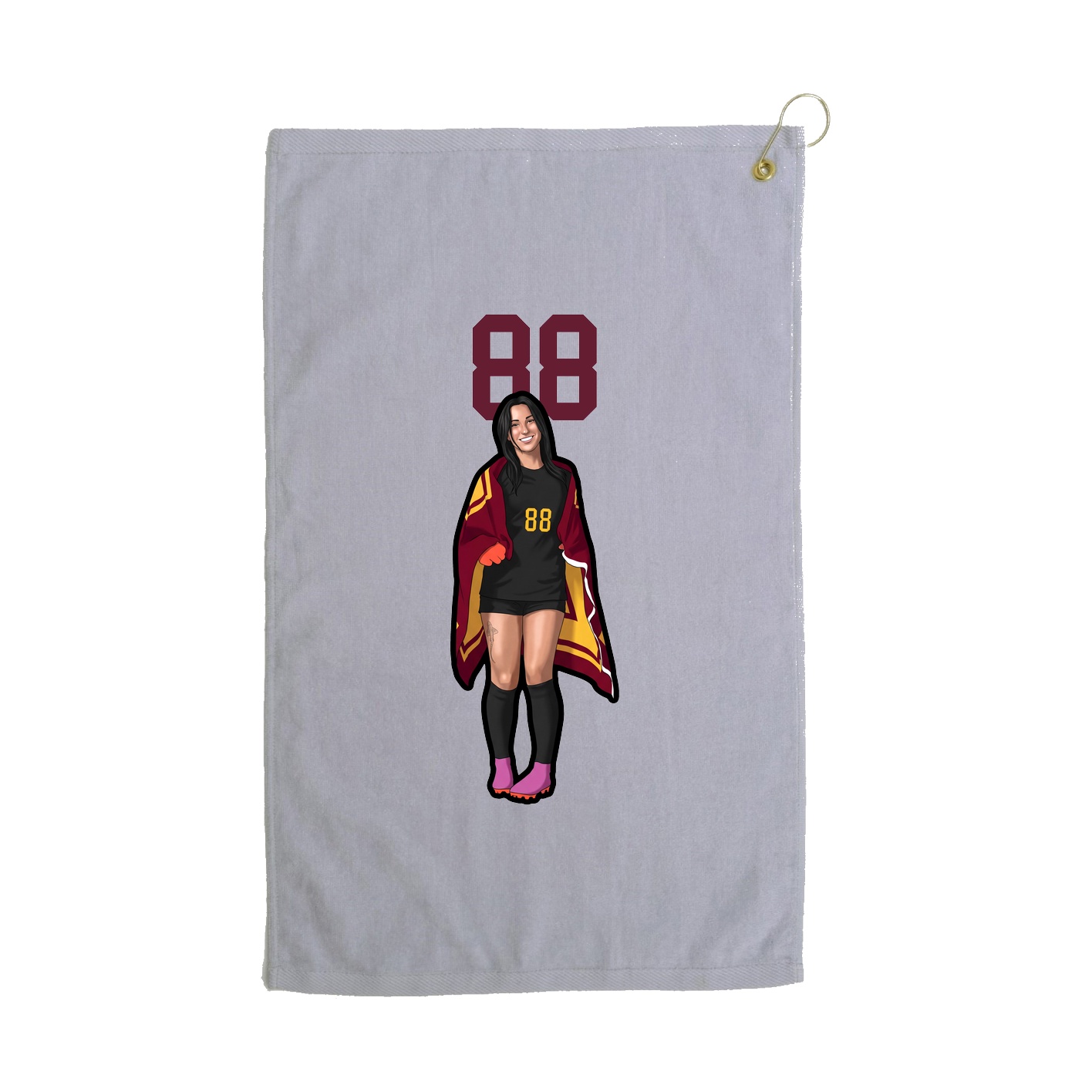 Golf Towel — Number Top in Grey