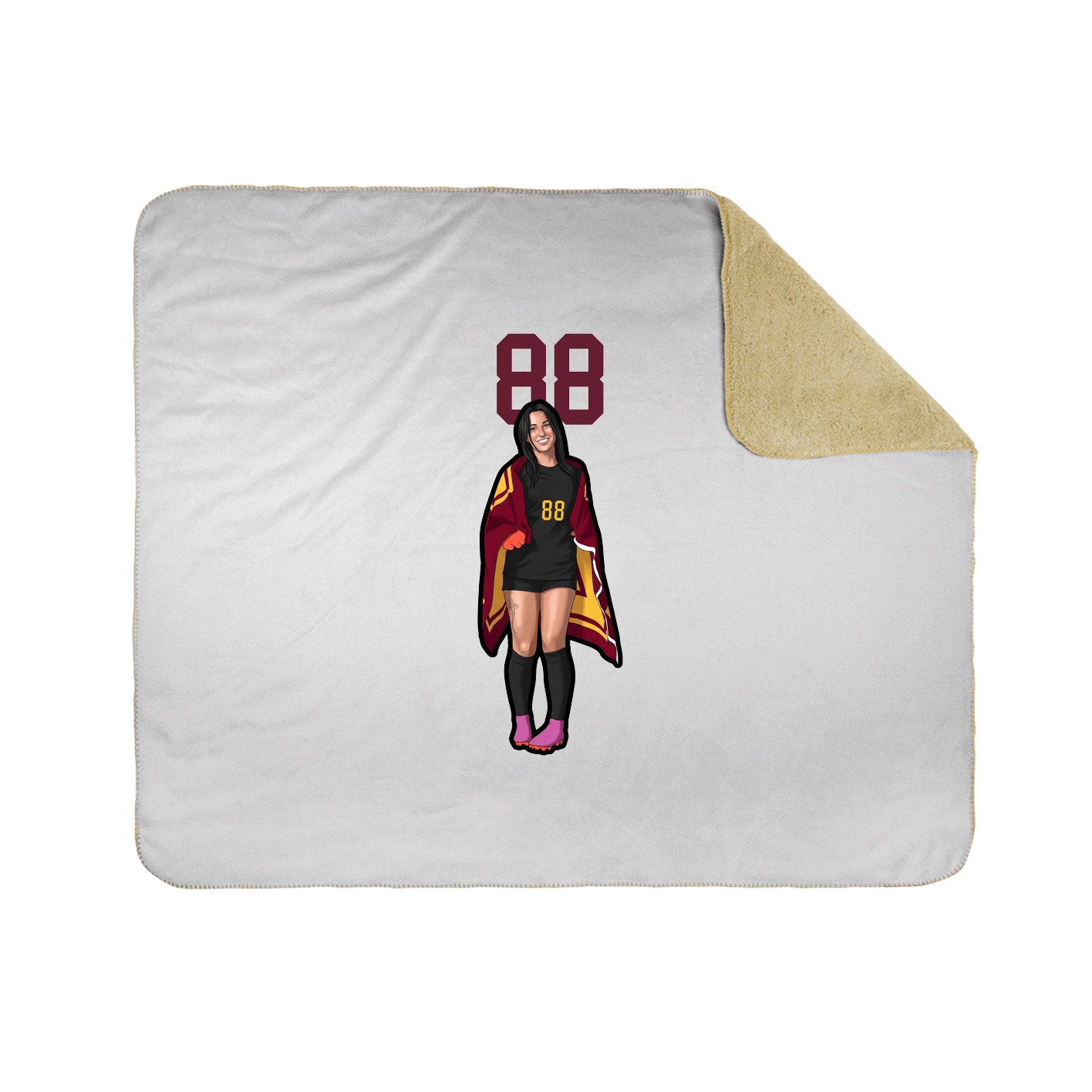 Throw Blanket — Number Top in White