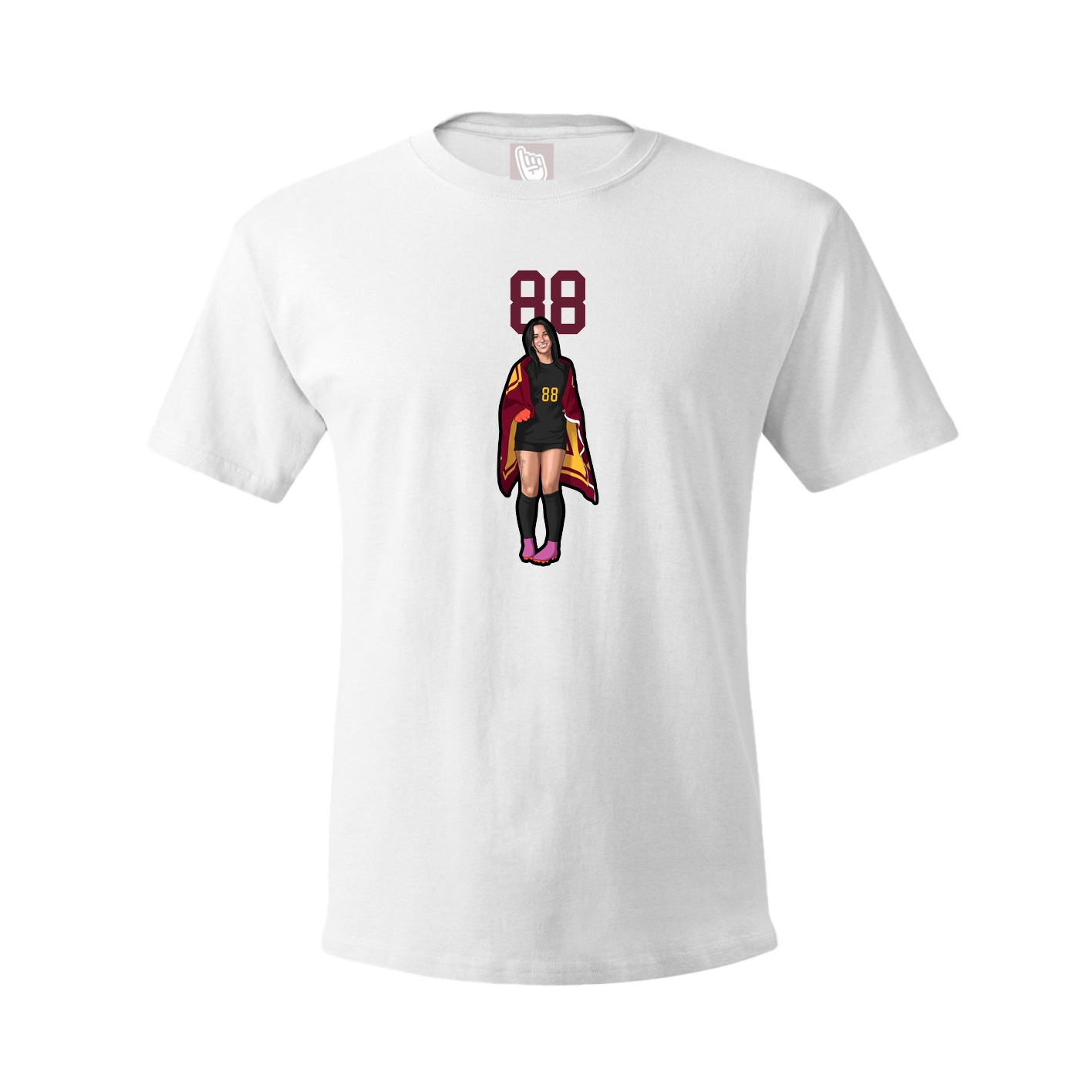 Youth Tee — Number Top in White