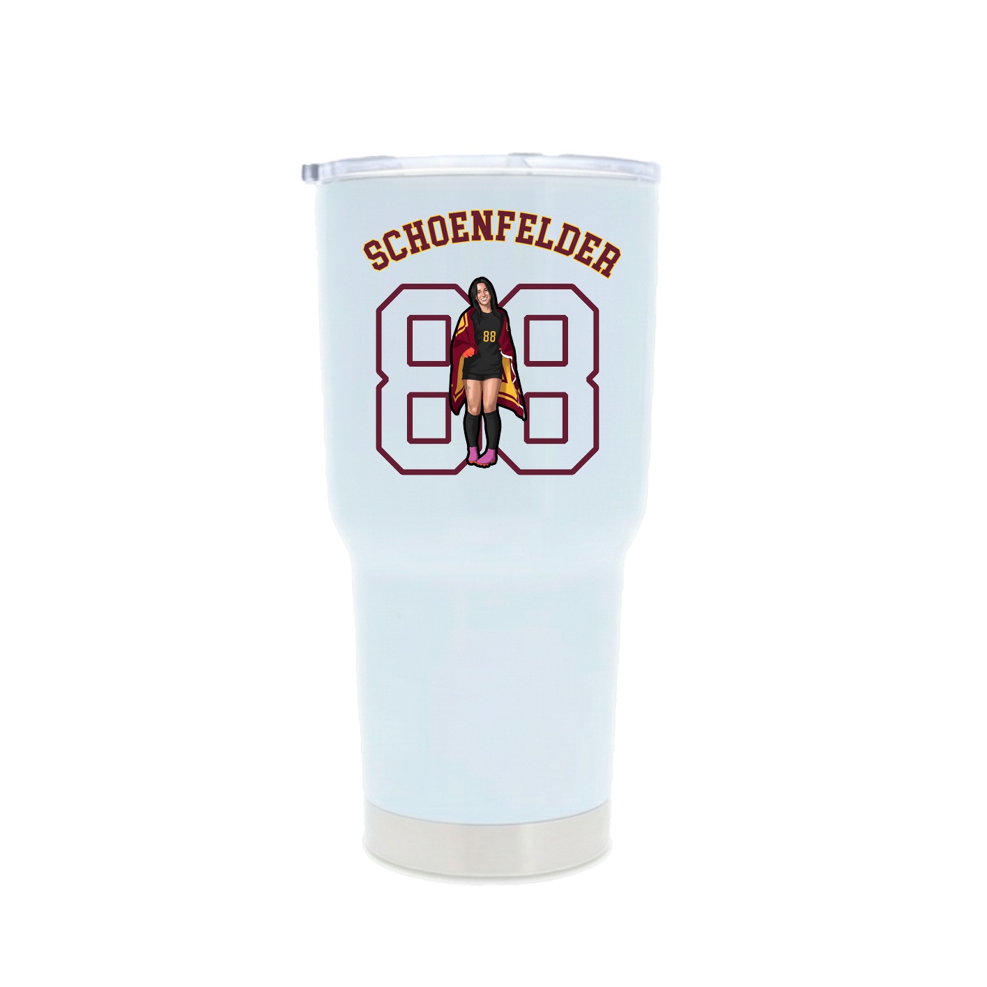 30oz Stainless Steel Tumbler — Shirsey Arch in White