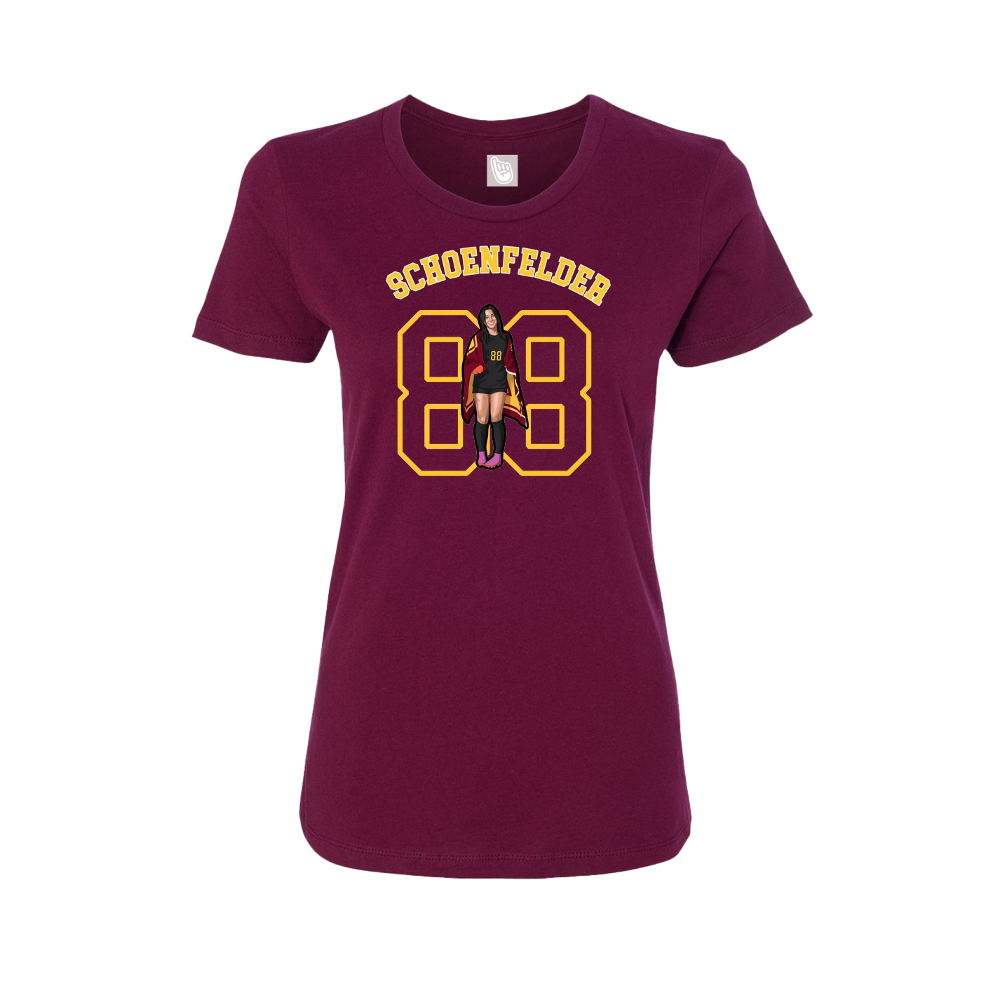 Fitted Women's Tee — Shirsey Arch in Maroon