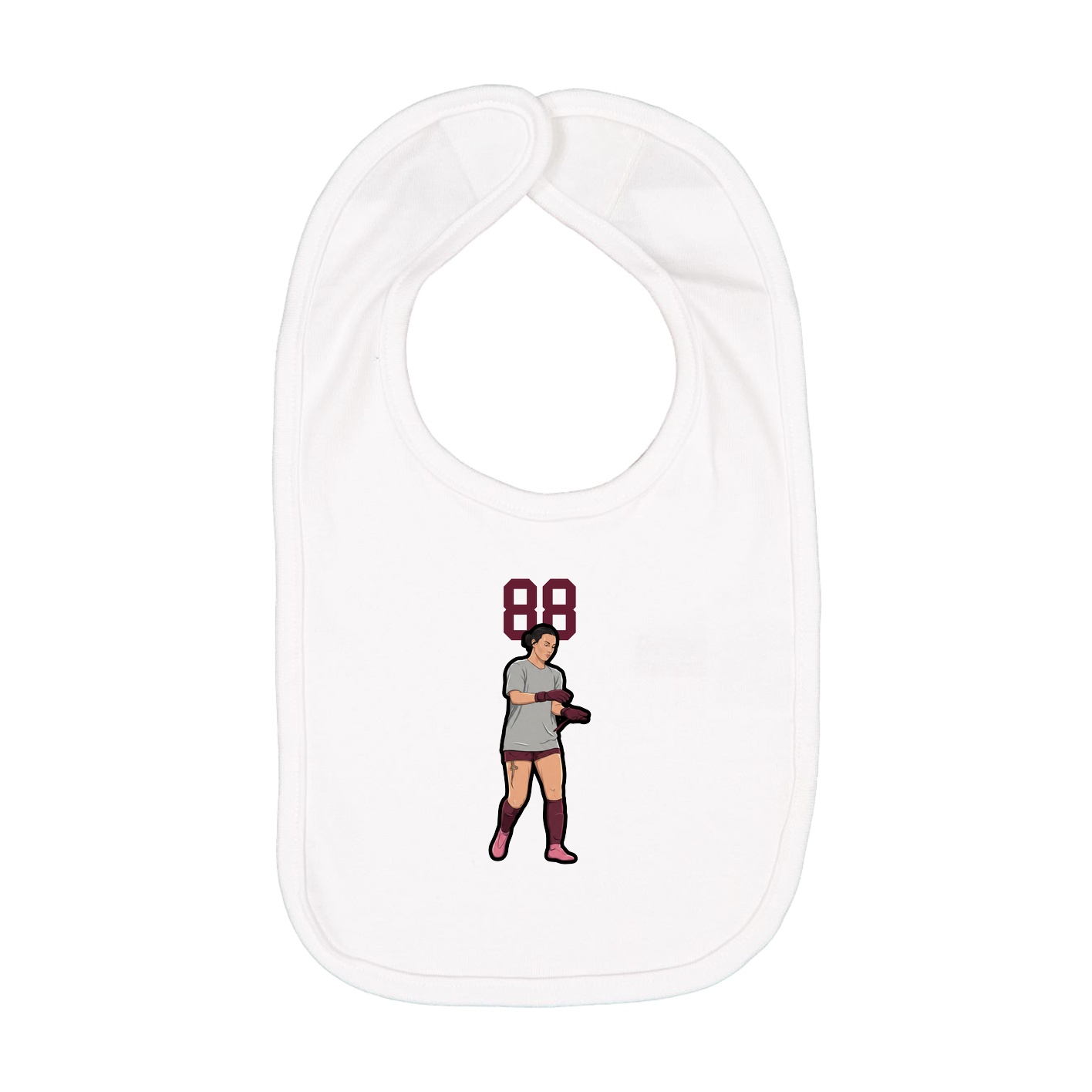 Infant Bib — Number Top in White