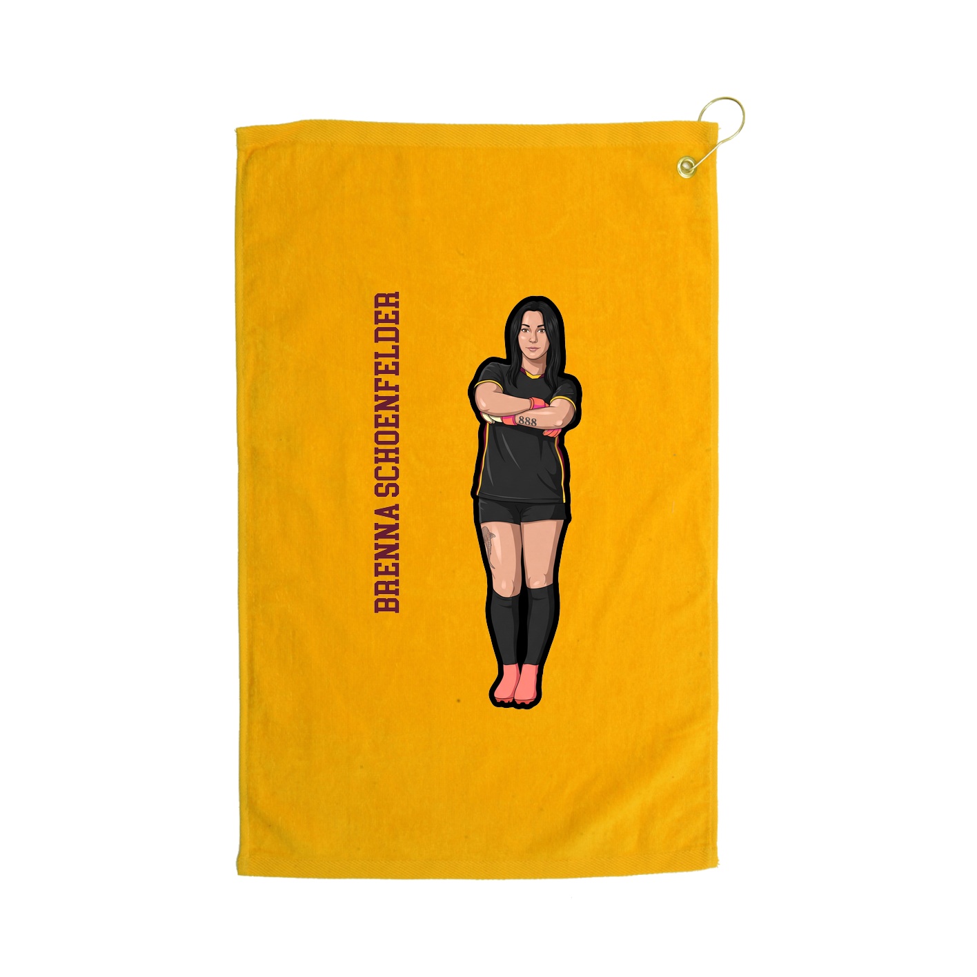 Golf Towel — Name Vertical in Gold